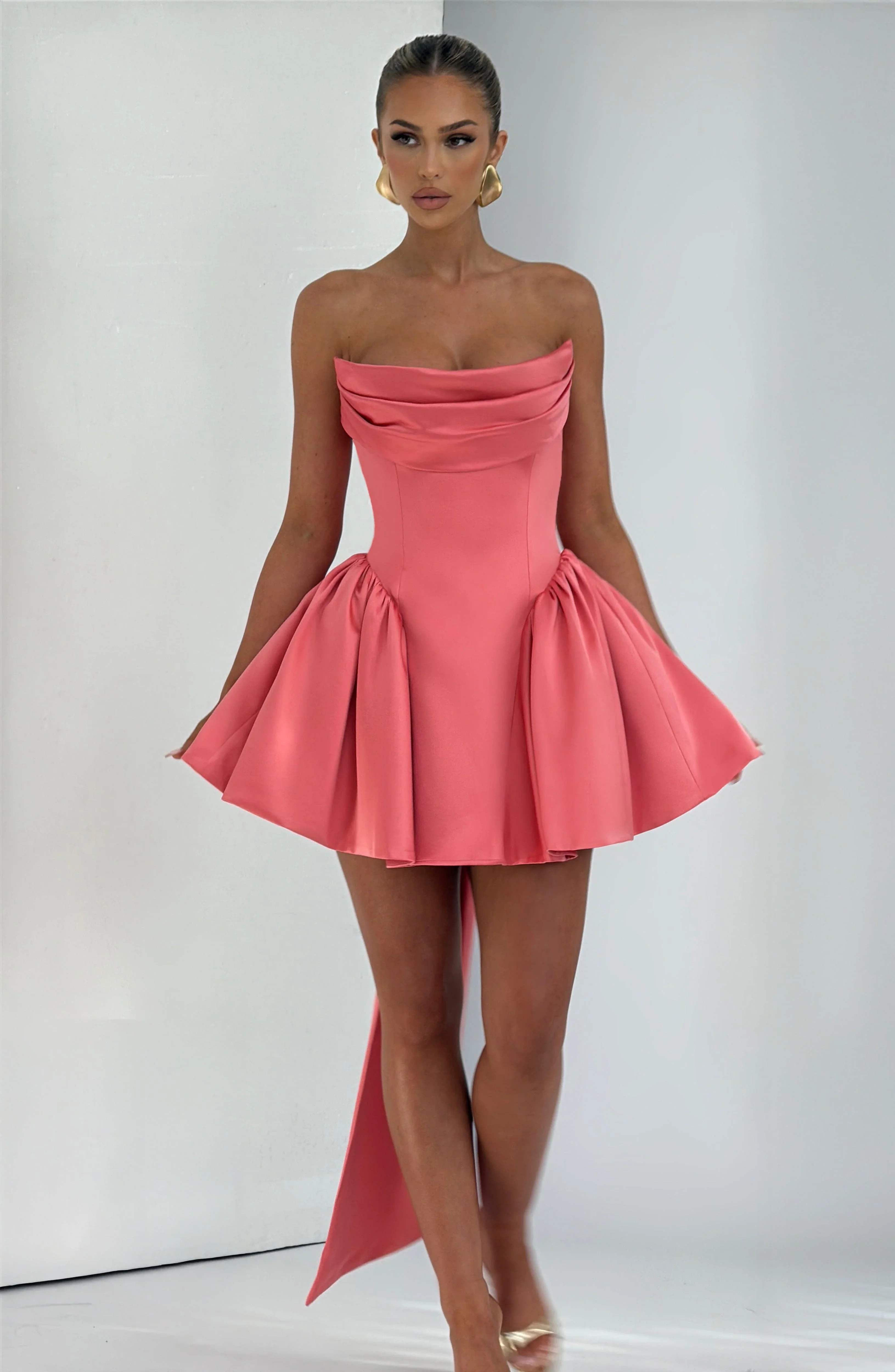 Trinity Mini Dress - Coral Pink