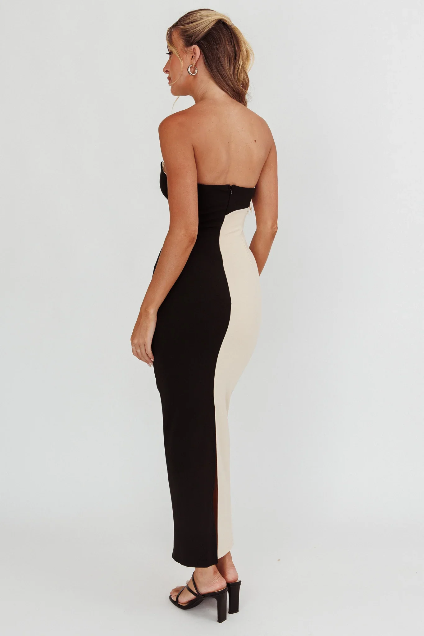 Regent Strapless Maxi Dress Black/Beige