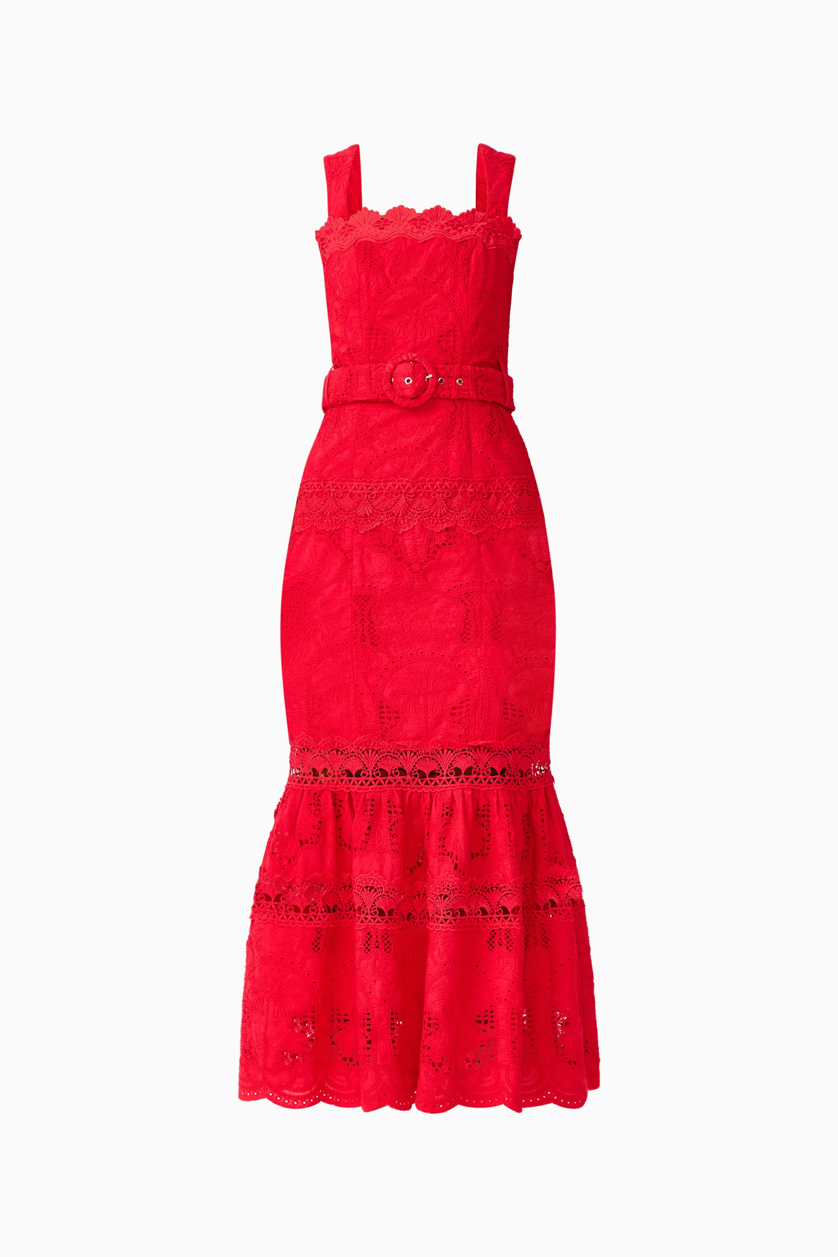 Giovanna Fit & Flare Maxi Dress in Red
