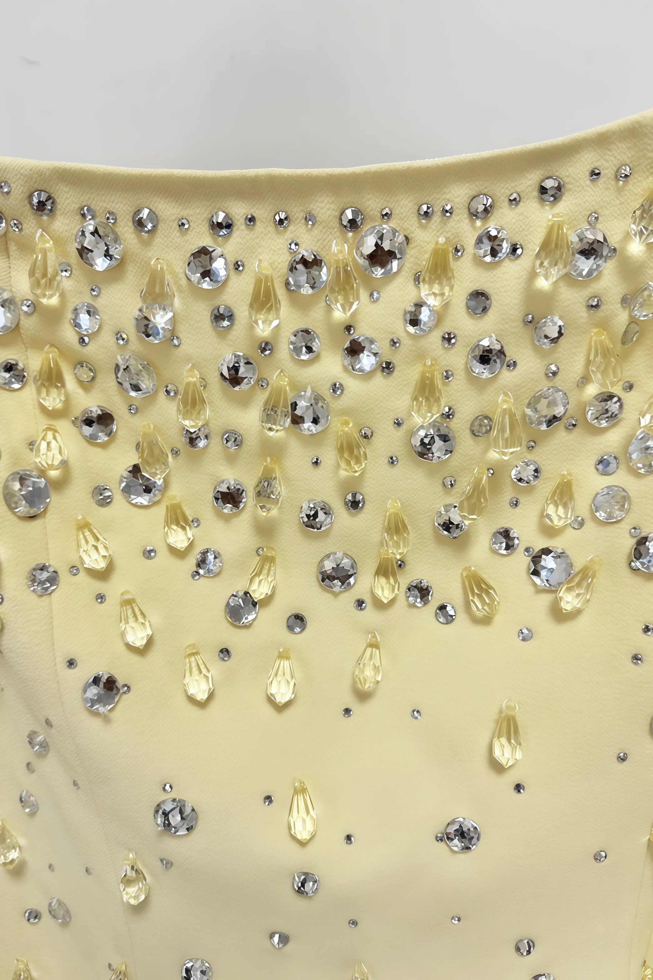 Pamedy Yellow Diamonds Beaded Maxi Dress