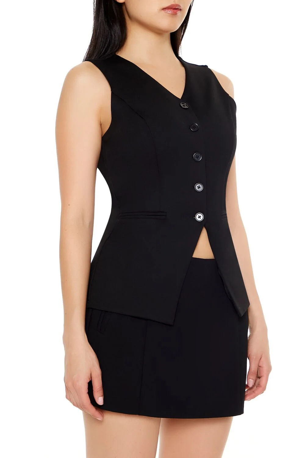 Sleeveless Button-Up Top