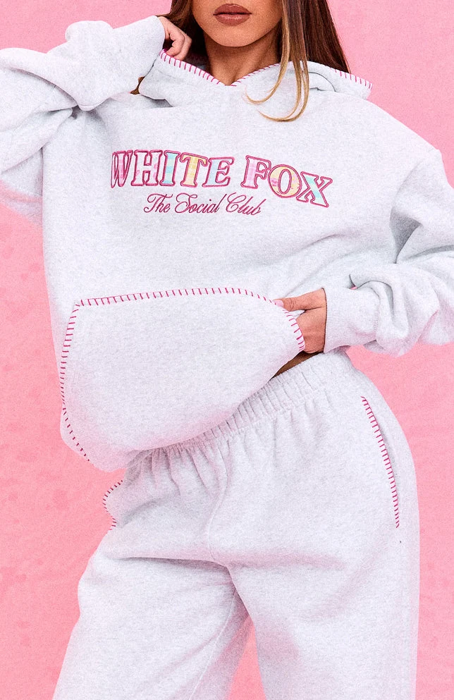 The Social Club Elena Oversized Hoodie Grey Marle