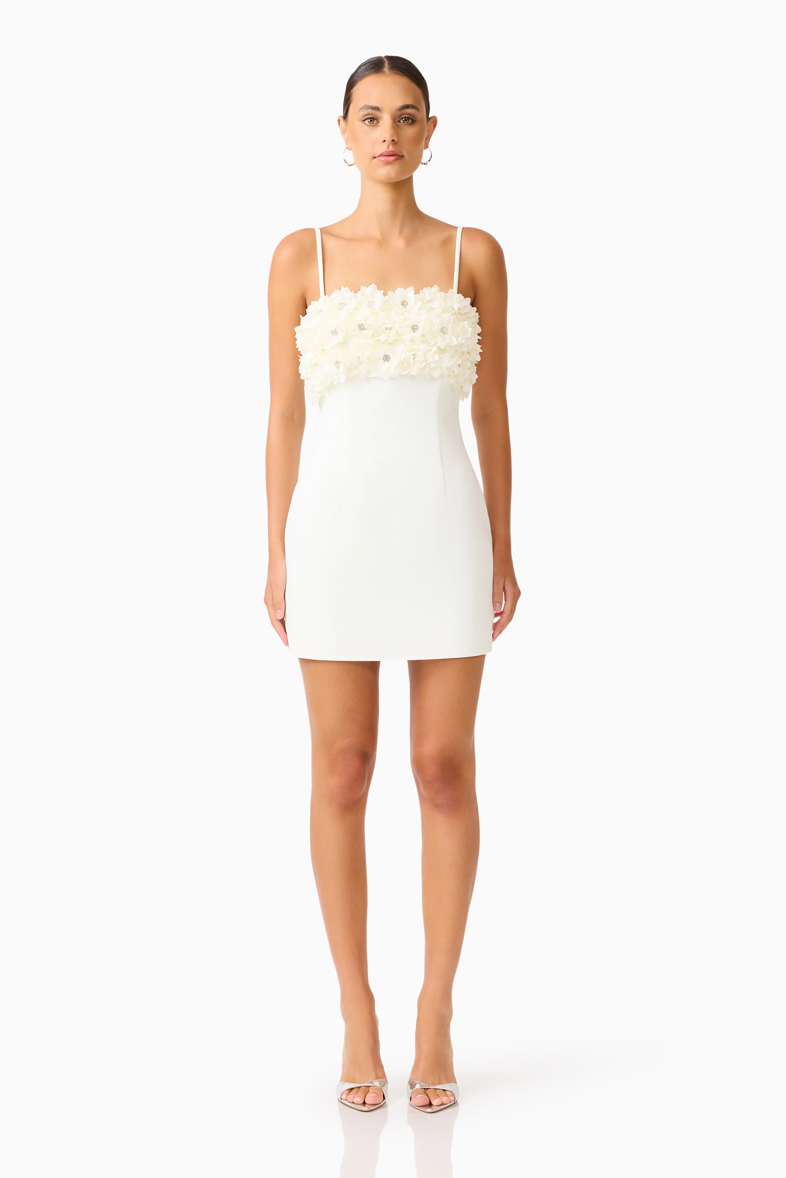 Solenne Party Mini Dress in White