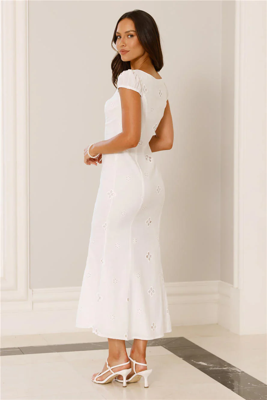 Oceanfront Dreams Midi Dress White
