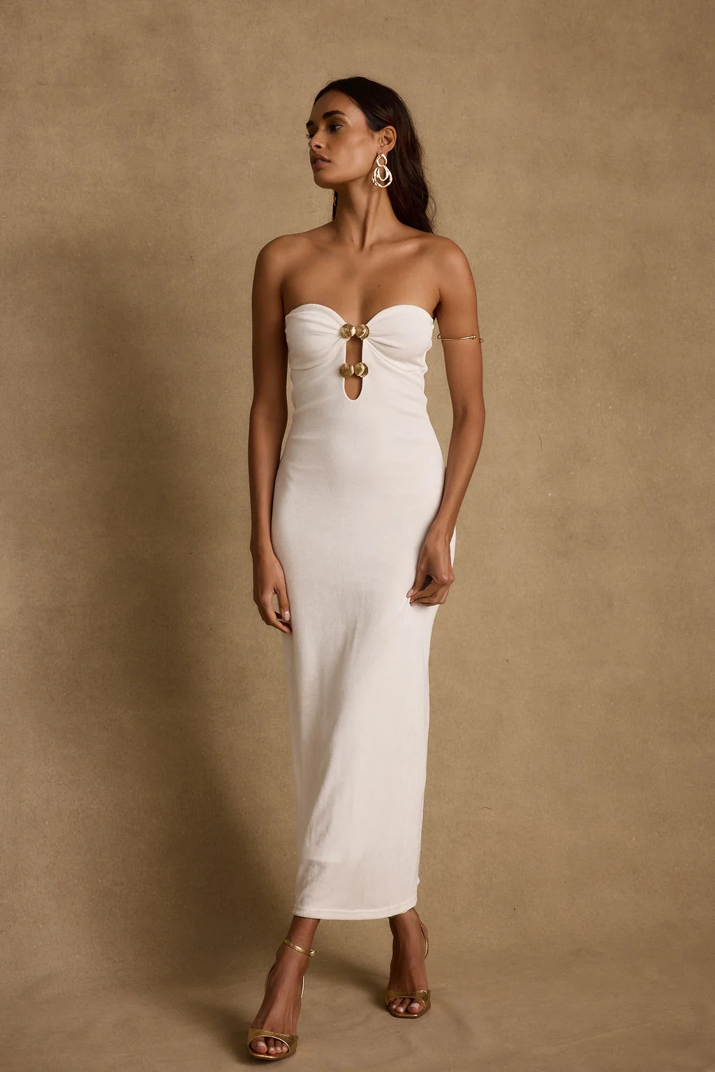Rayne White Embellished Maxi Dress