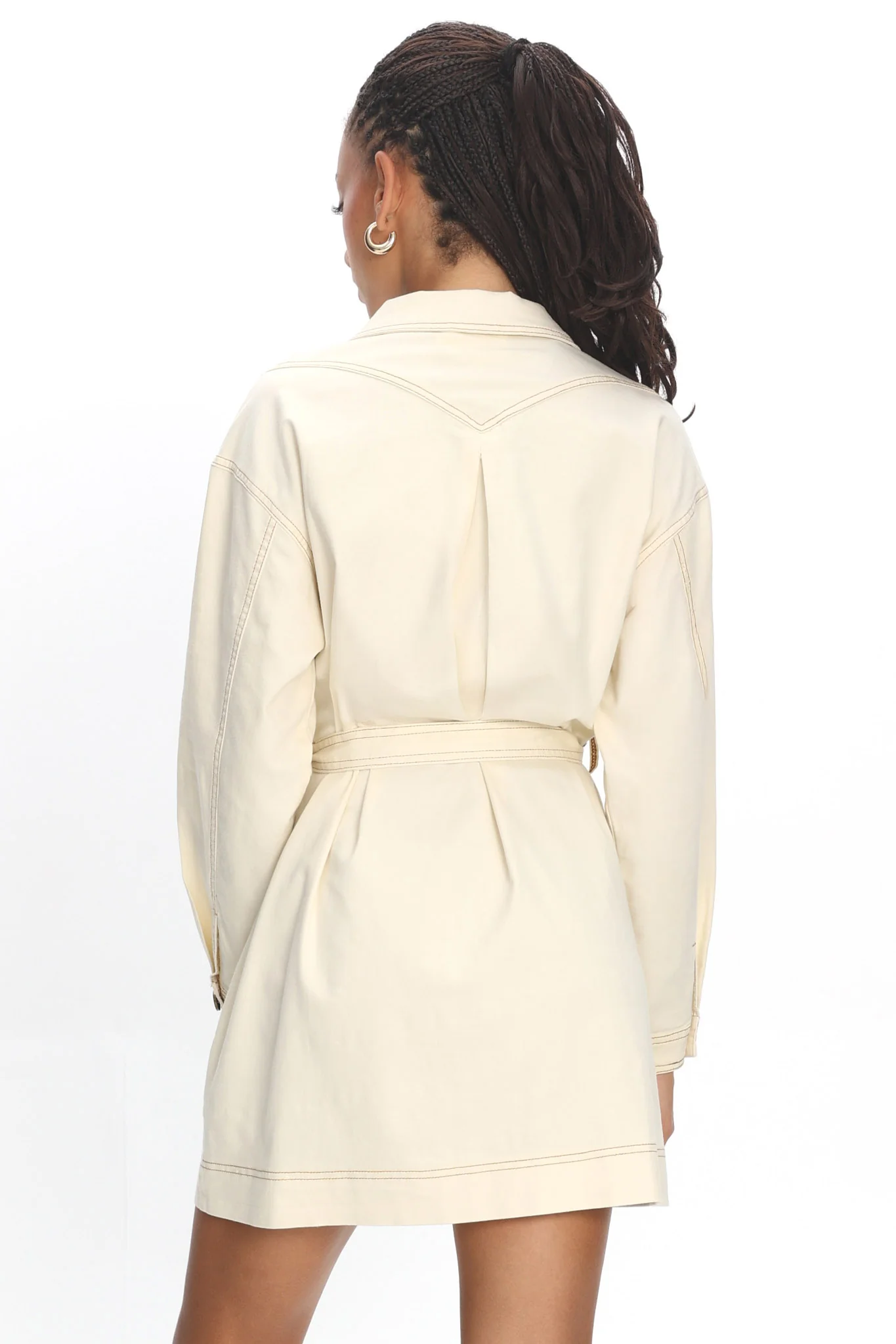Mariska Collared Long Sleeve Mini Dress Butter