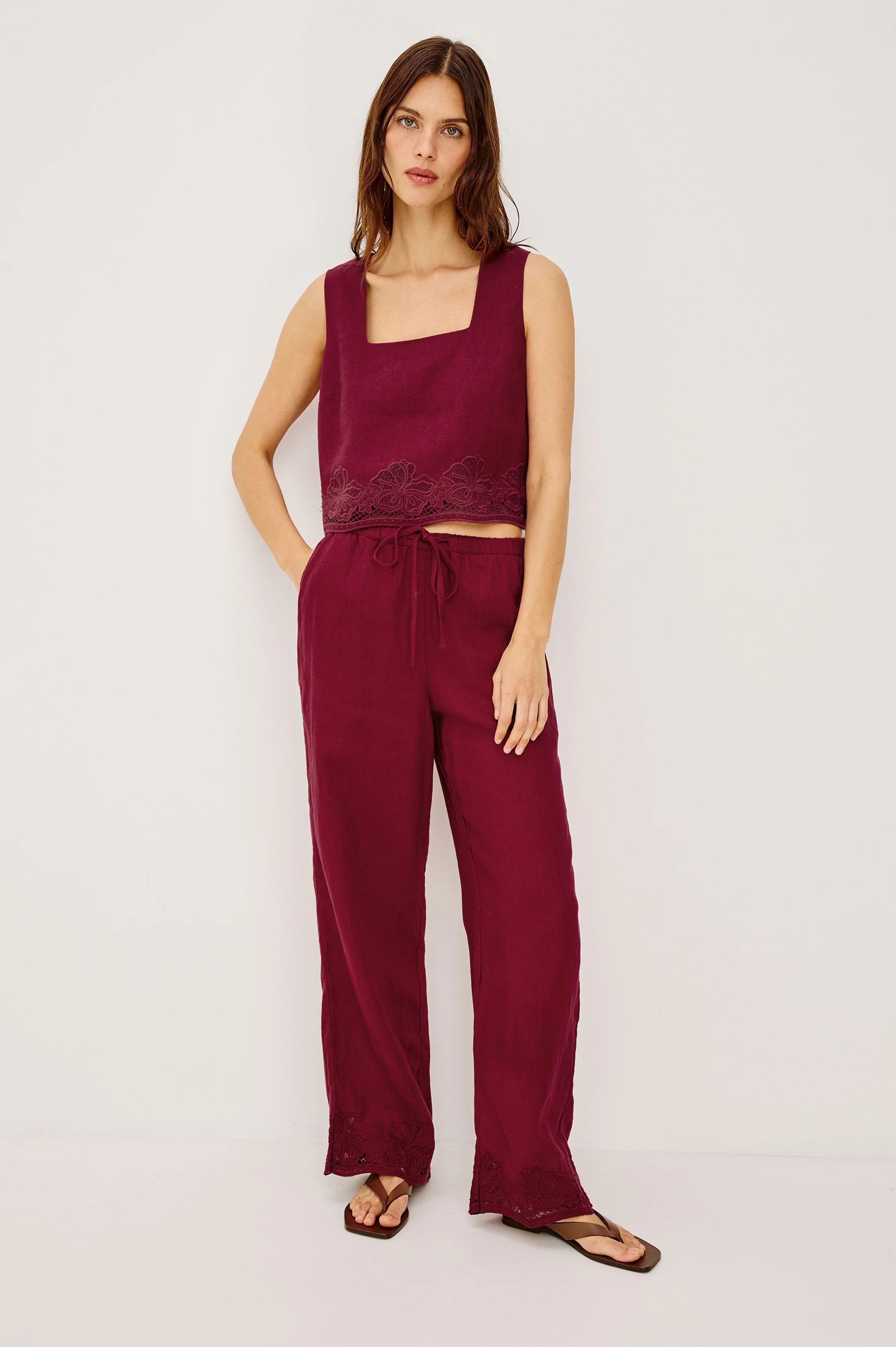 Akira Top - Berry Hibiscus Embroidery