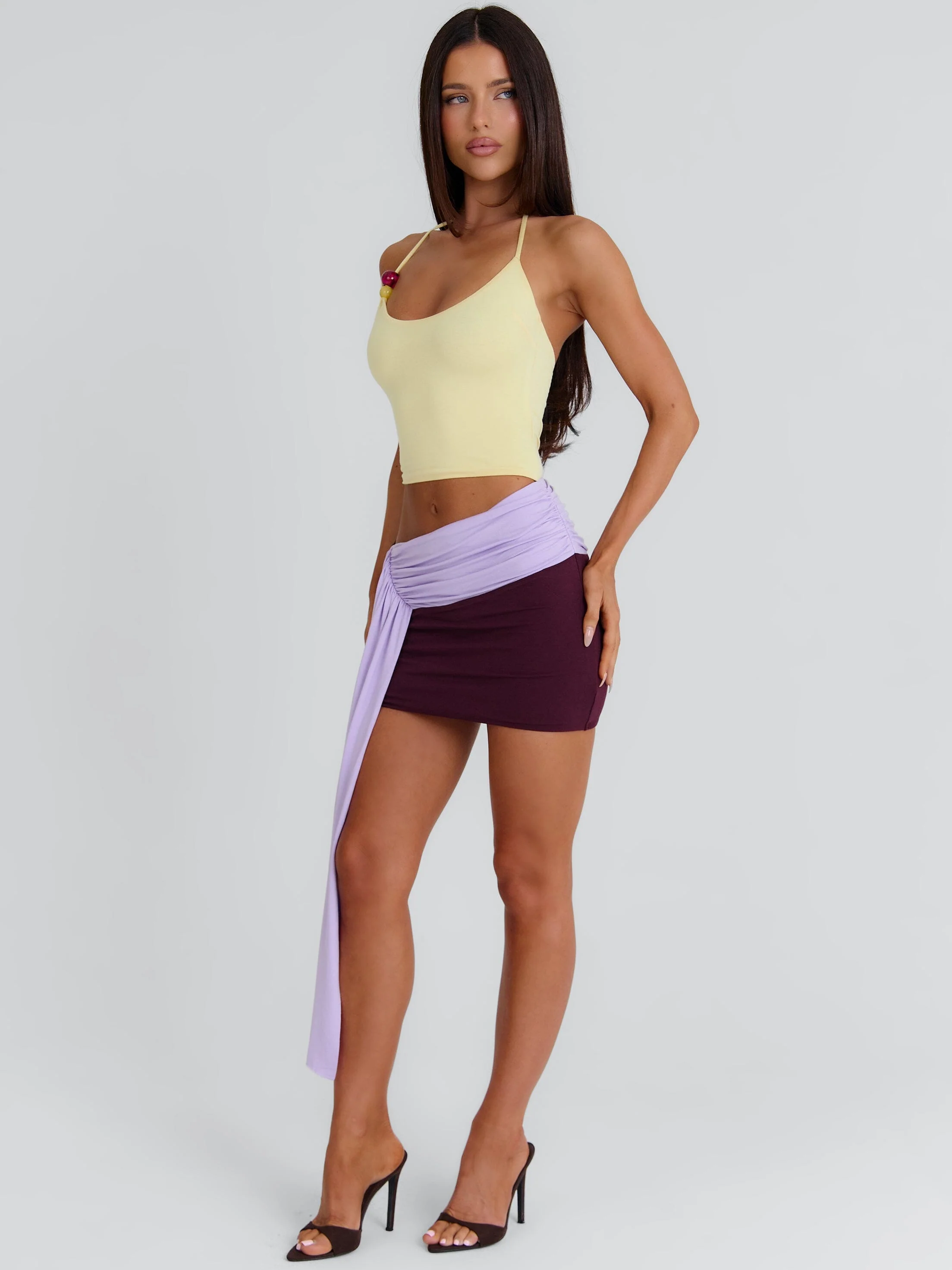 KENLEY MINI DRESS YELLOW AND PURPLE