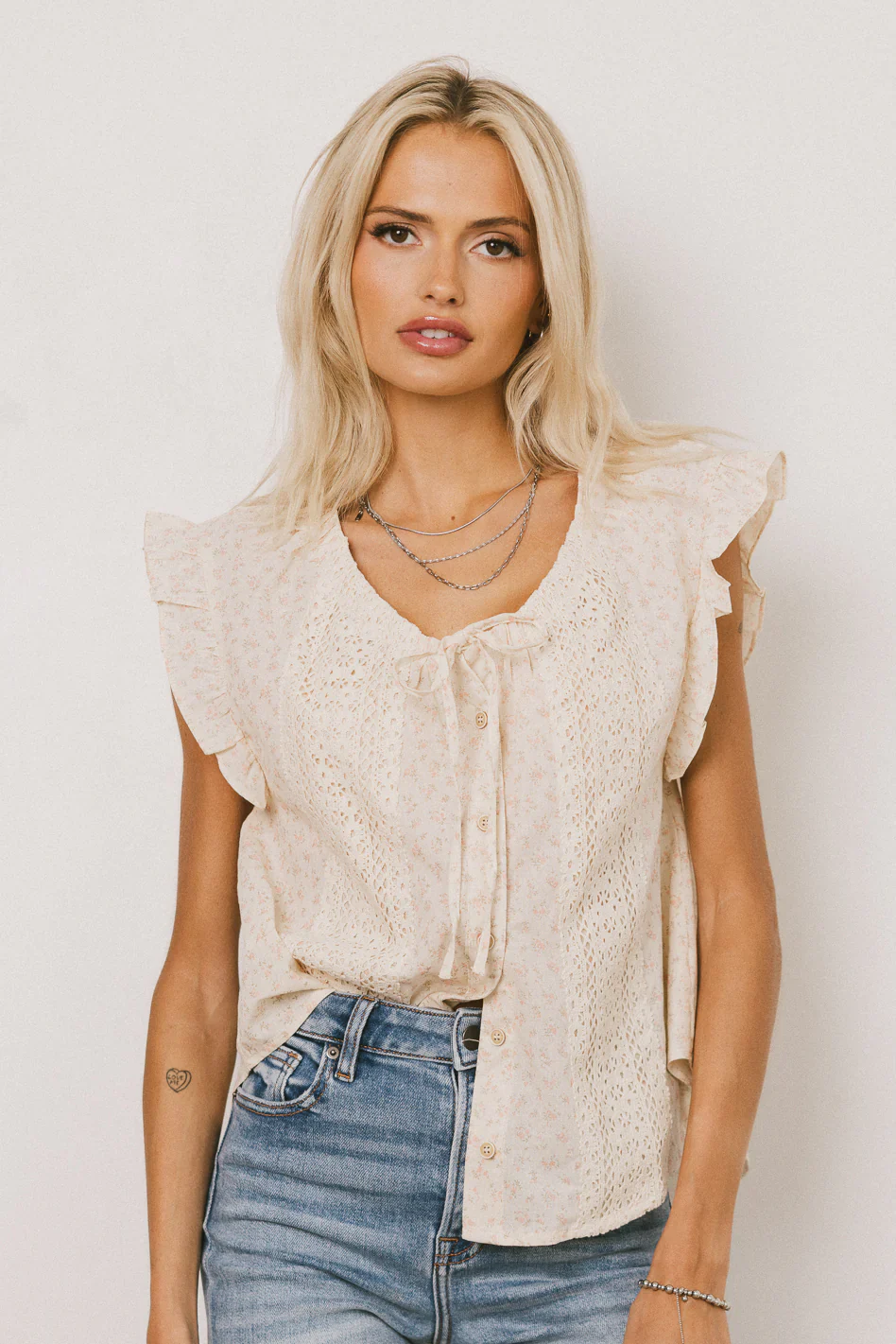 Rome Floral Blouse in Coral