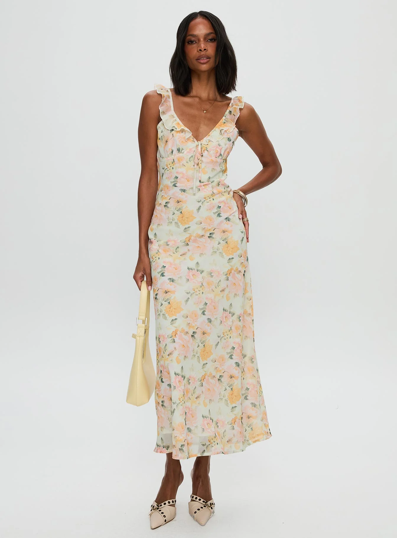 On A Wave Frill Detail Maxi Dress Multi