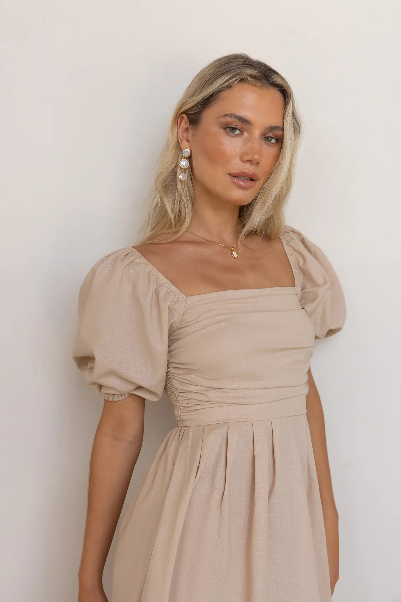 Delfino Maxi Dress Tan