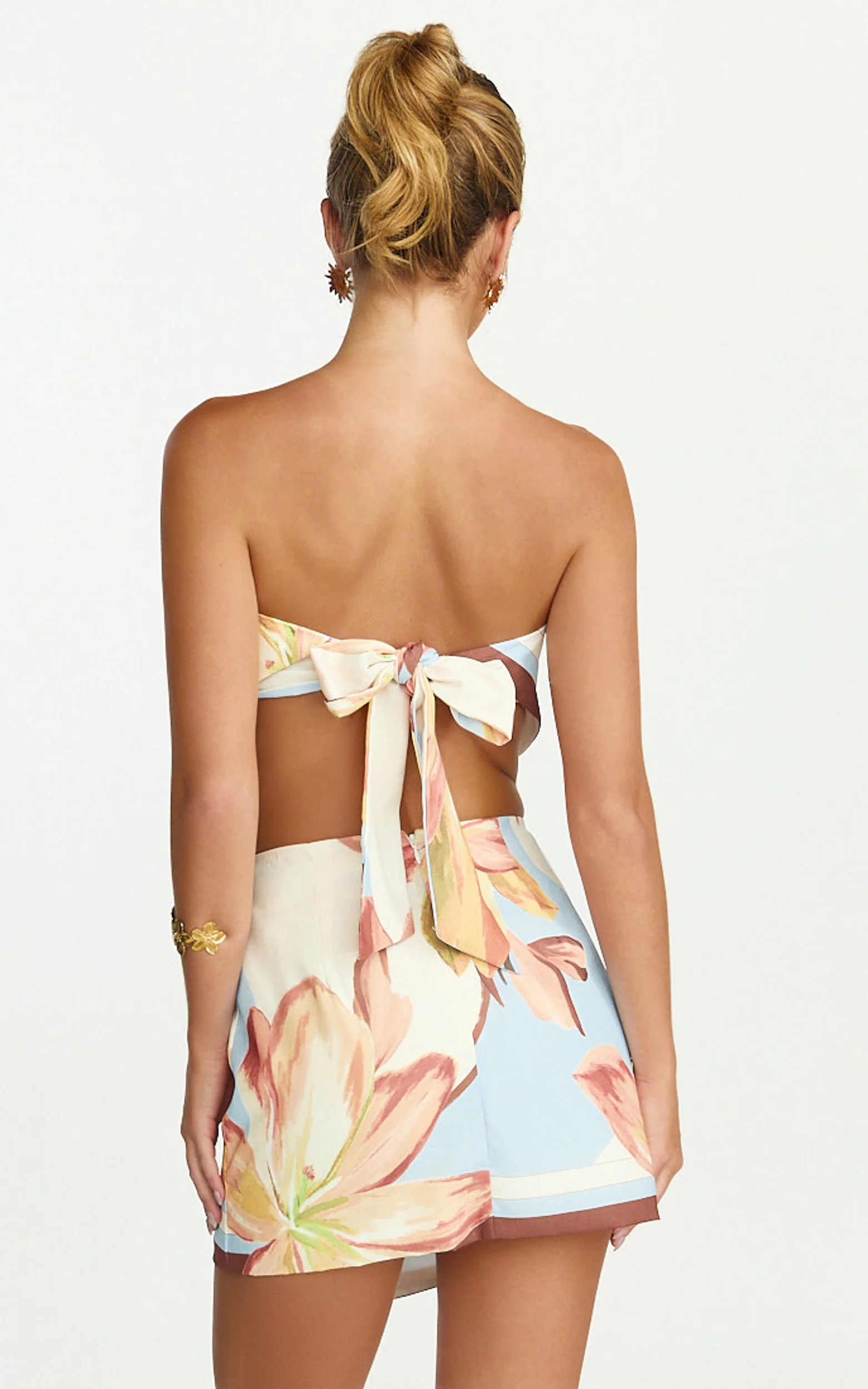 Robyn Top - Bandana Tie Back Top in Cornflower Blue