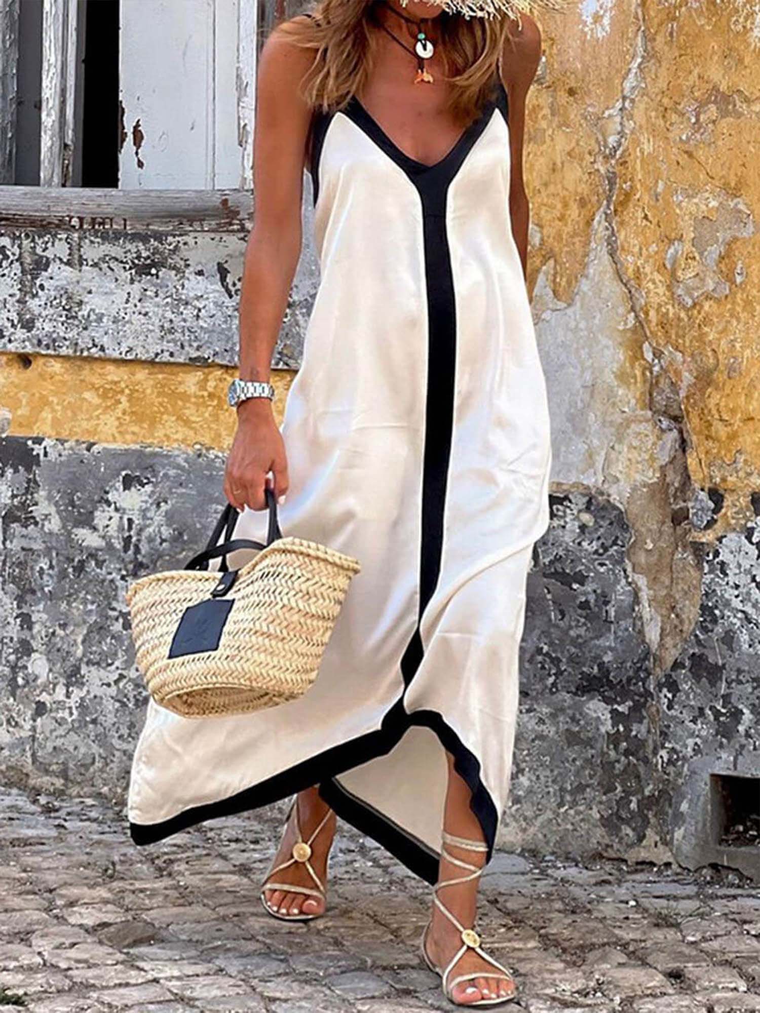 Contrast Midi Dress