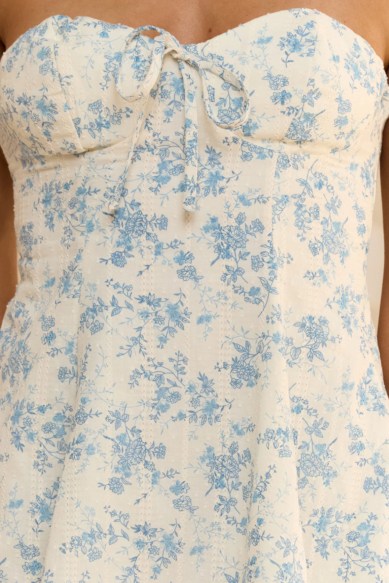 Bloom And Beyond Strapless Mini Dress Blue