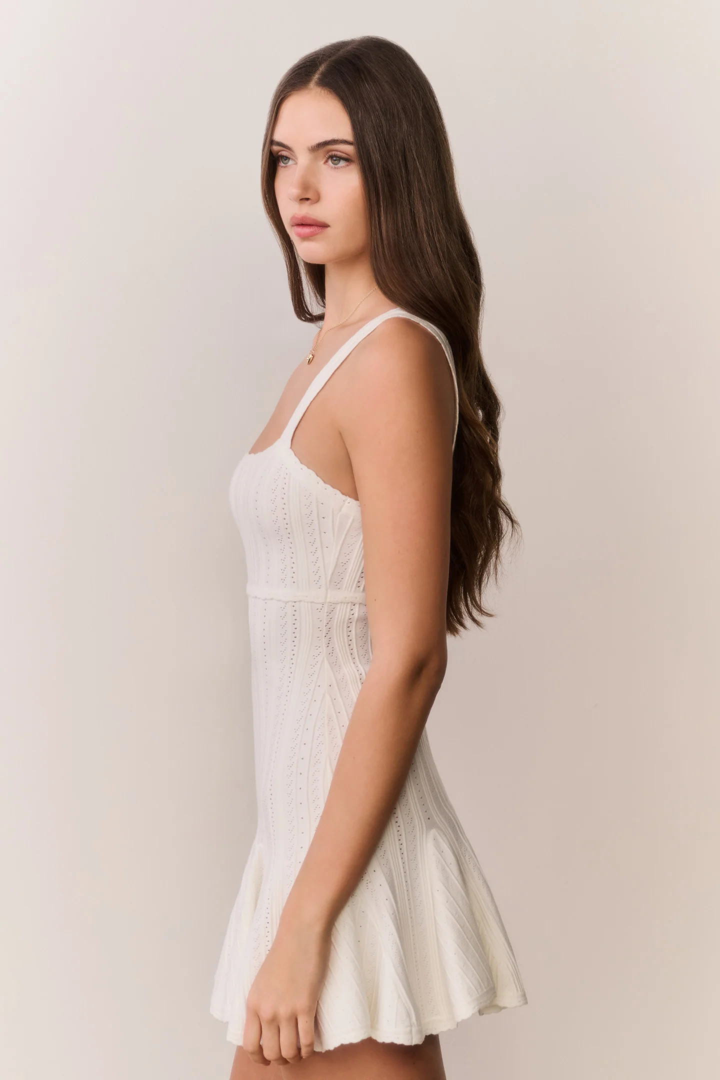 Tabatha Stretch Pointelle Mini Dress