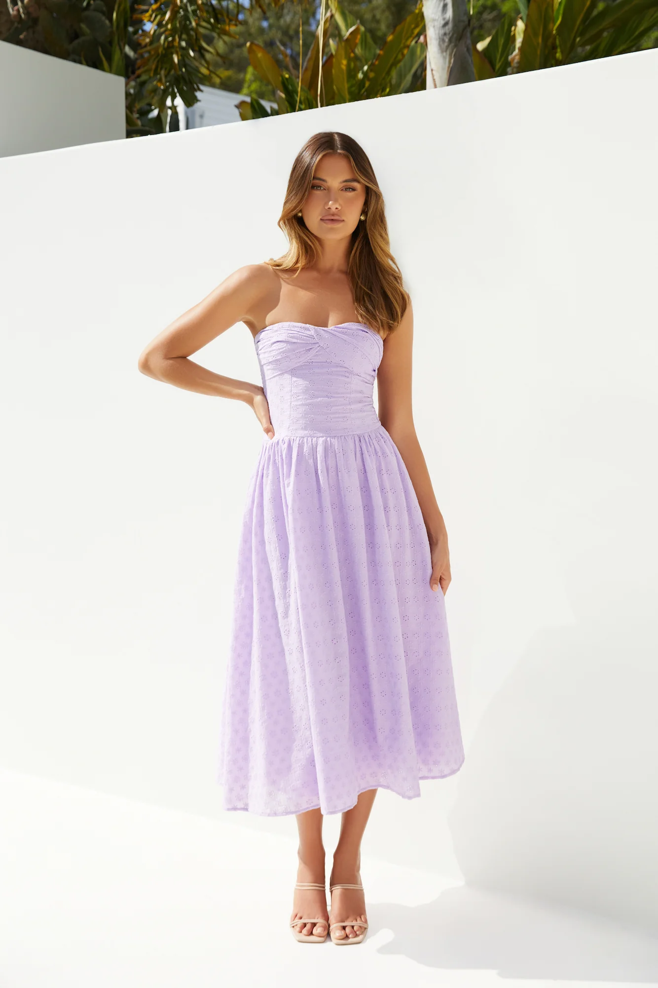 Mimi Moments Strapless Maxi Dress Lilac - luluinthesky
