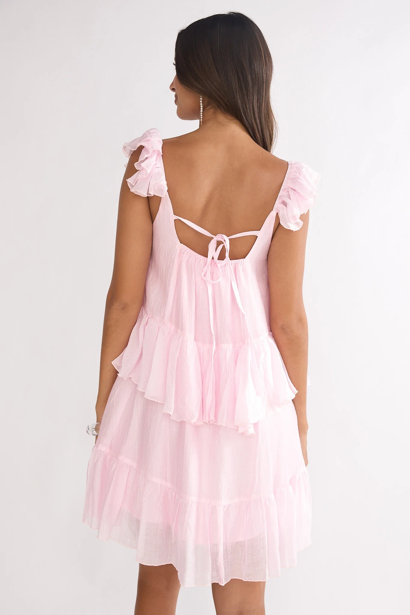 Loving Life Frill Trim Mini Dress Pink - luluinthesky
