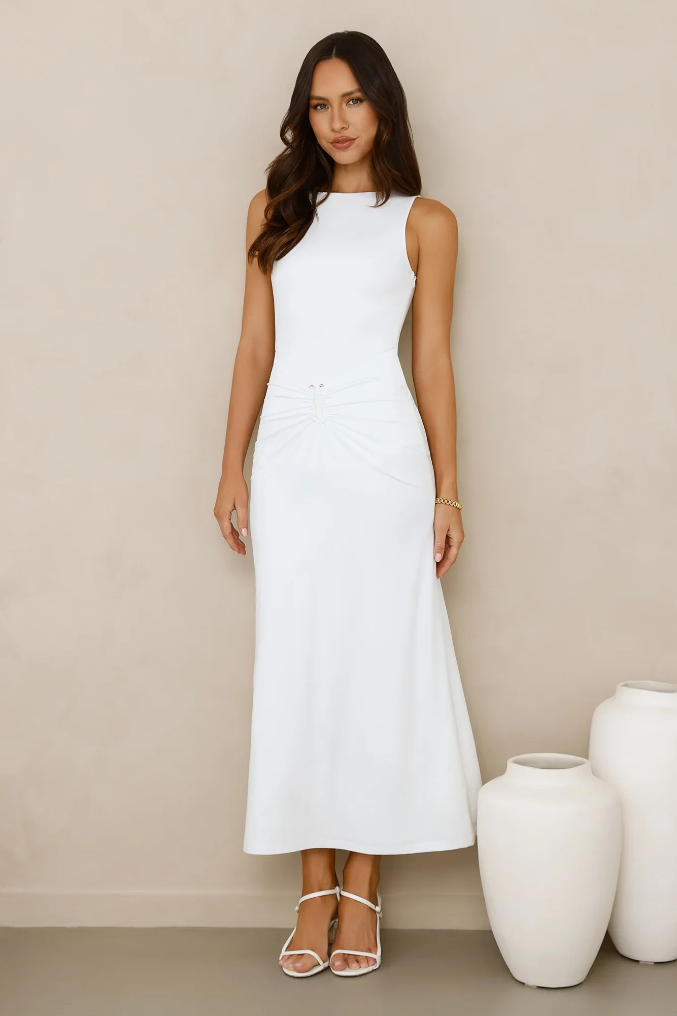 Everything Energy Midi Dress White - luluinthesky