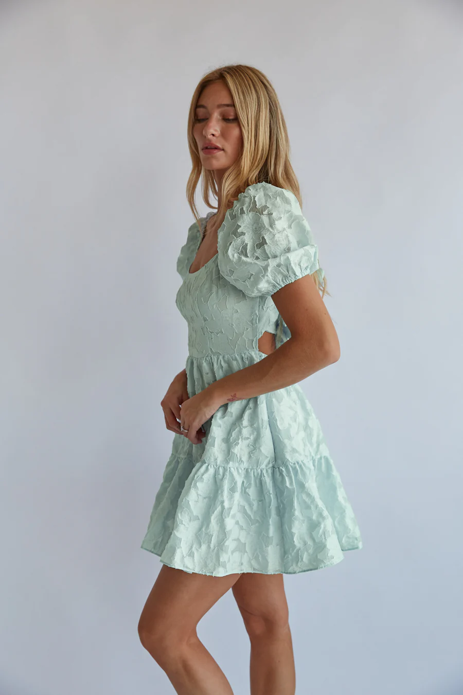 Whitley Tie Back Puff Sleeve Babydoll Mini Dress - luluinthesky