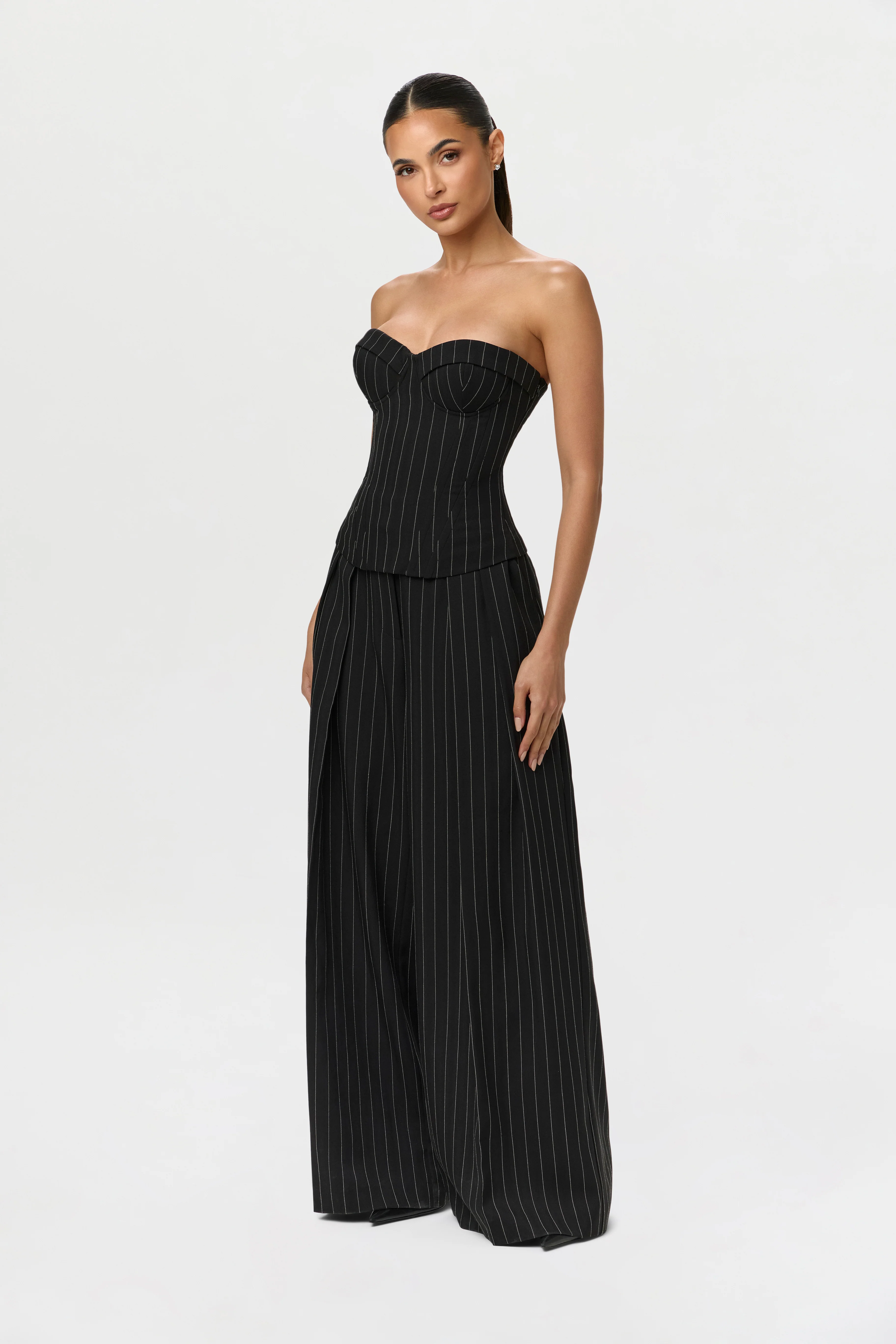 Suiting Pinstripe Wide-Leg Pant
