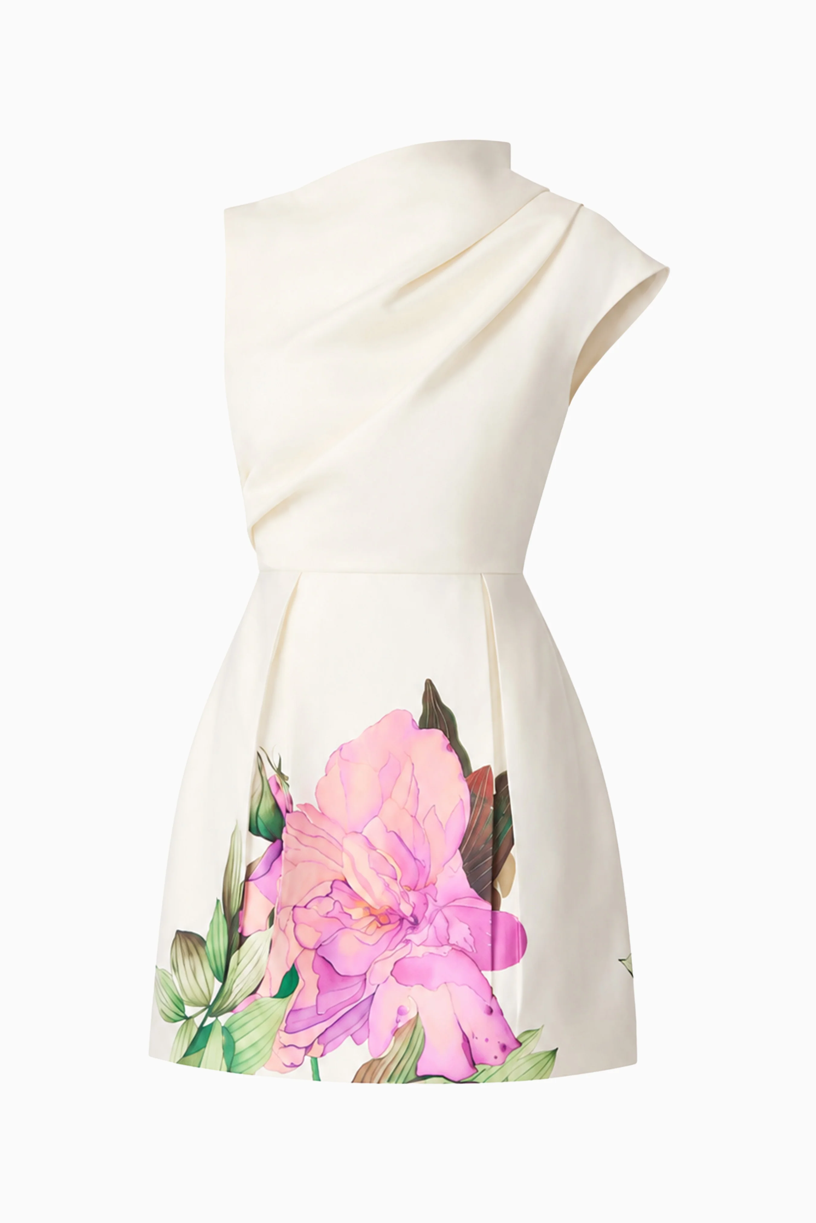 Azelie Asymmetrical Mini Dress in White