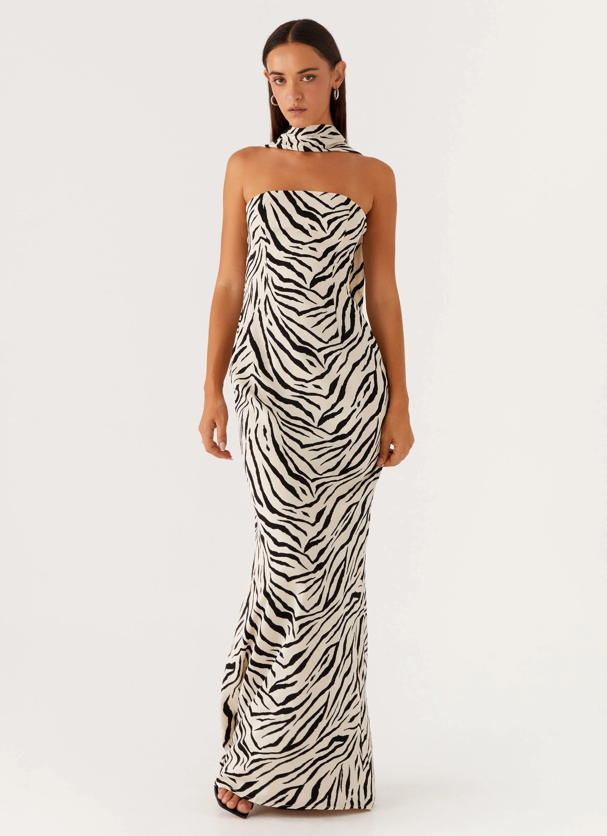 Jigsaw Strapless Maxi Dress - Zebra