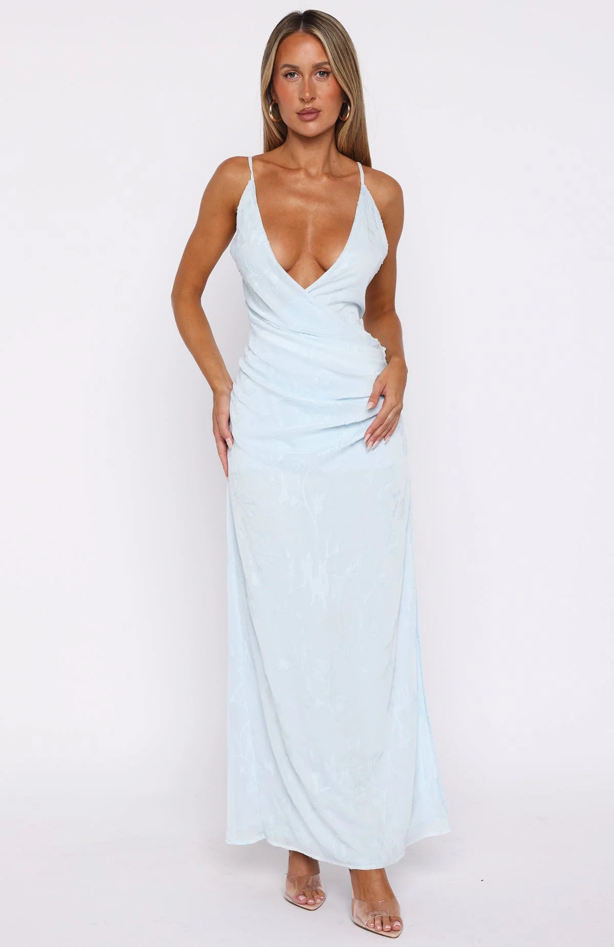 Soft But Sharp Maxi Dress Sky Blue