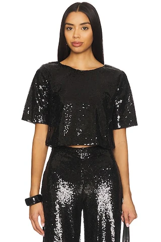 Sequin Short Sleeve Top