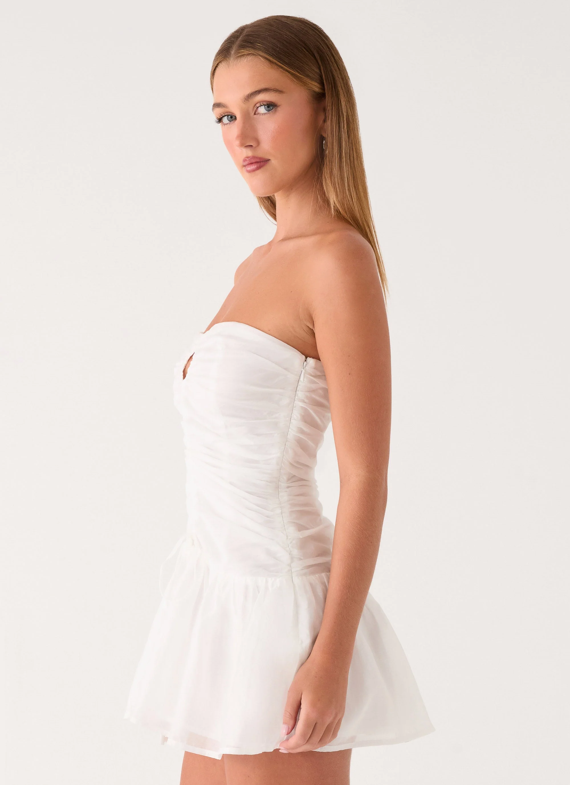 Eirwyn Mini Dress - White - luluinthesky