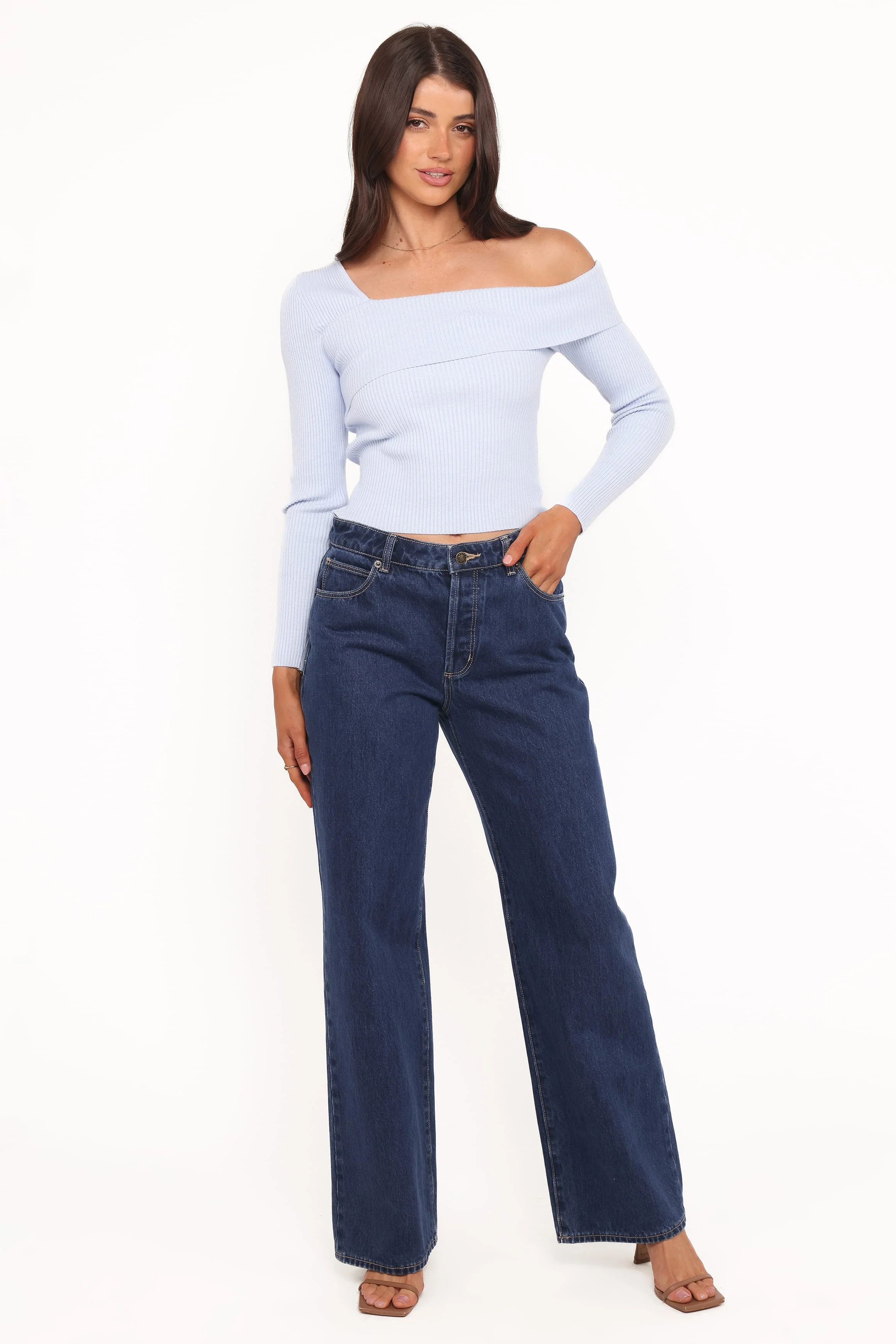 Aleena Knit Top - Light Blue