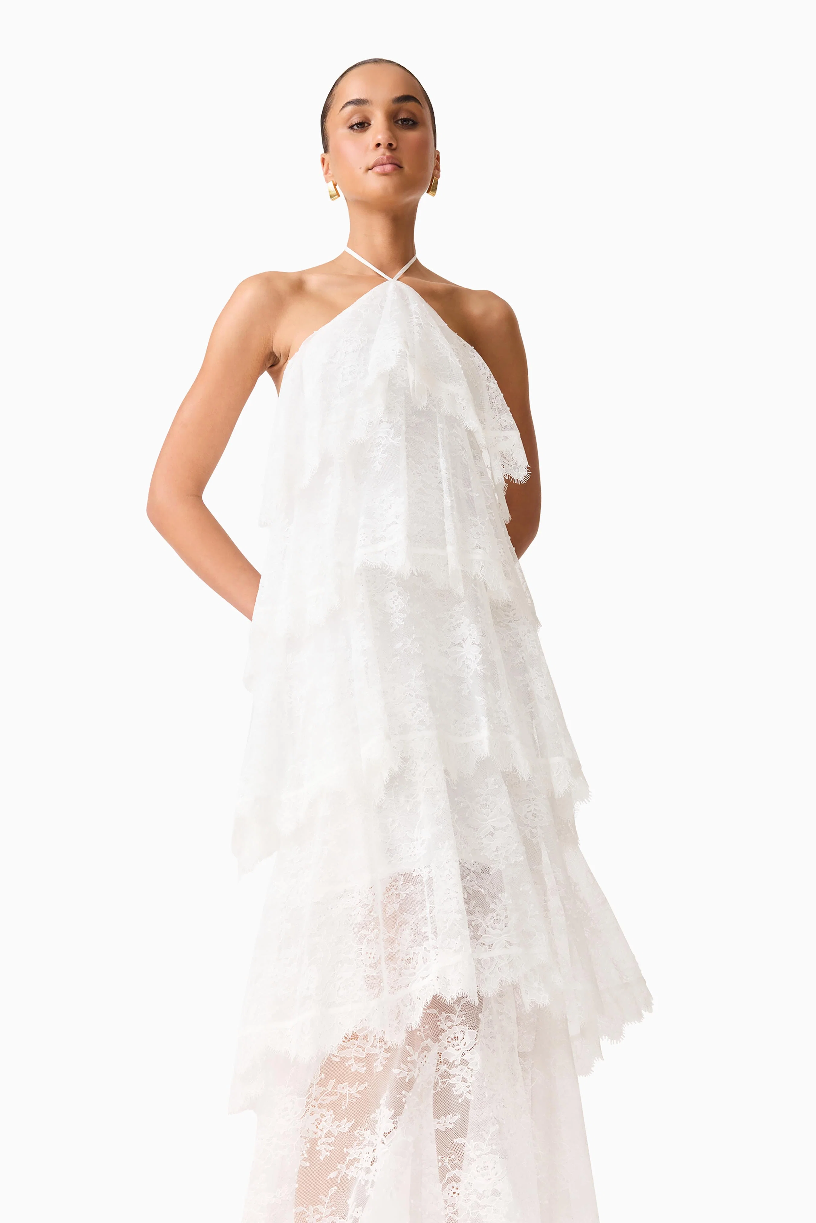 Evelin Lace Gown in White