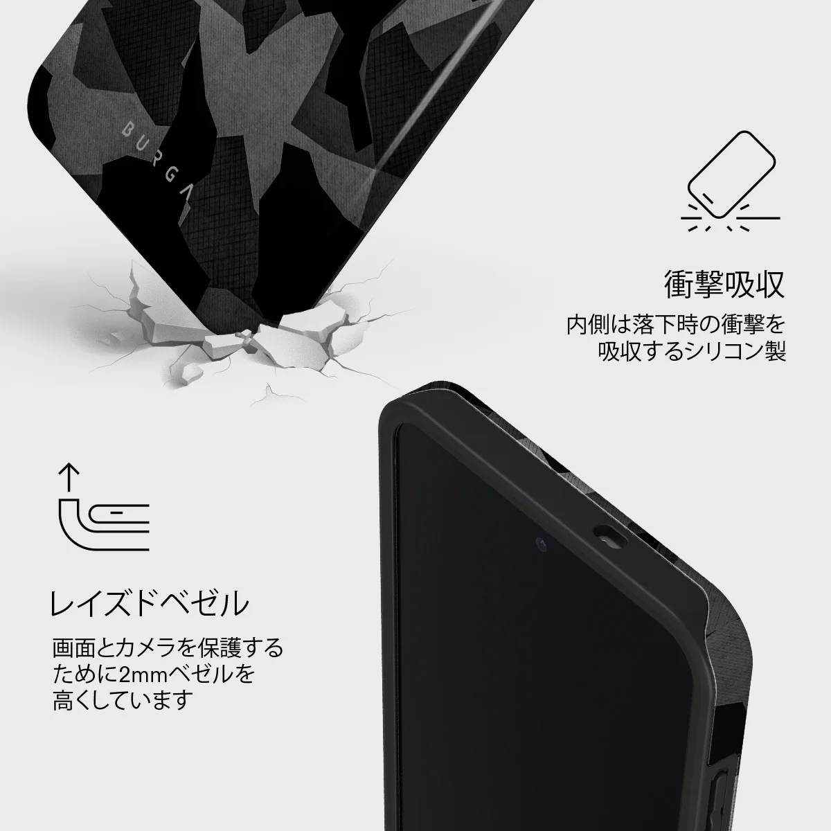 Night Black Camouflage - Samsung Galaxy S25 FE ケース