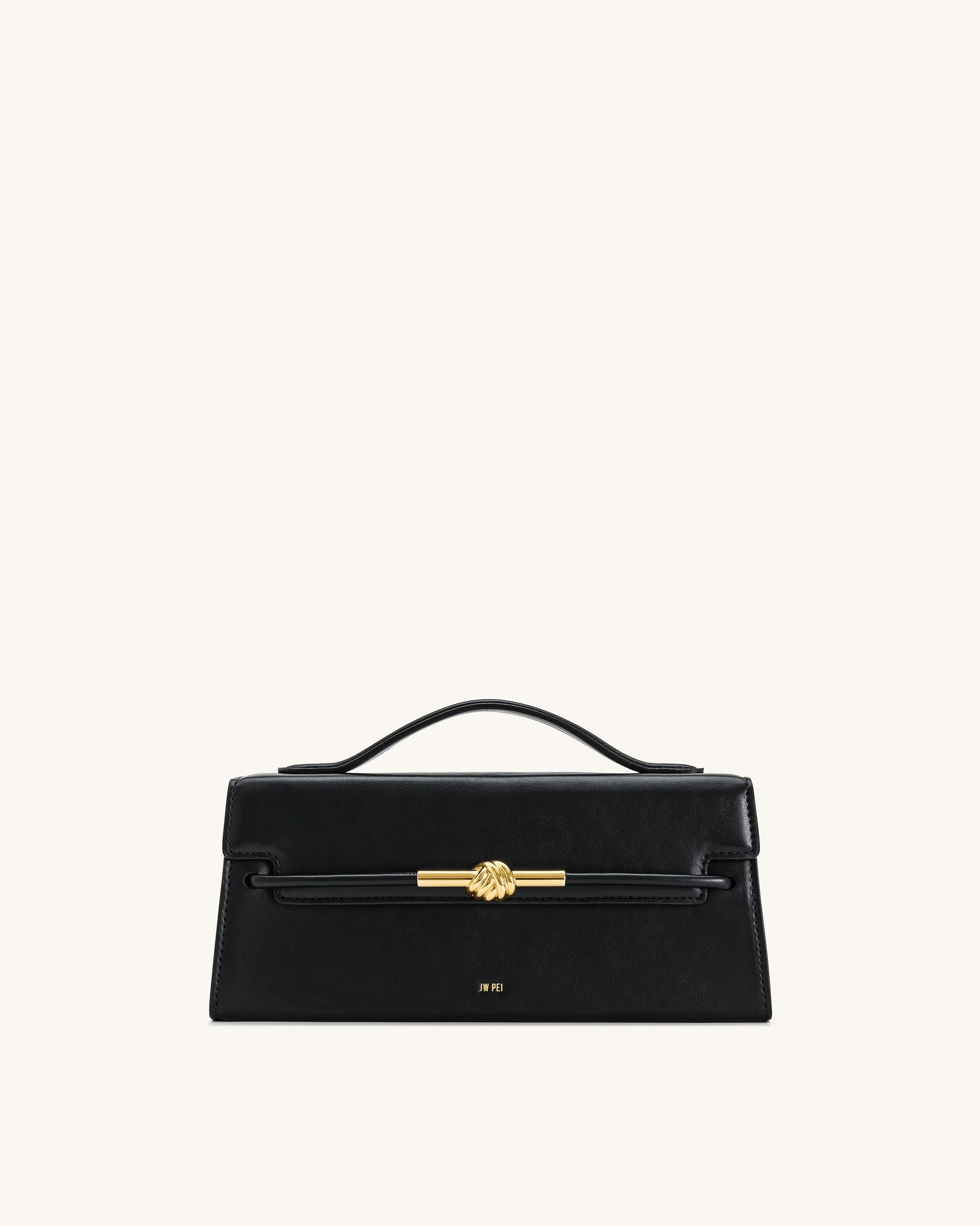 Lena Metal Rope Knot Top Handle Bag - Black