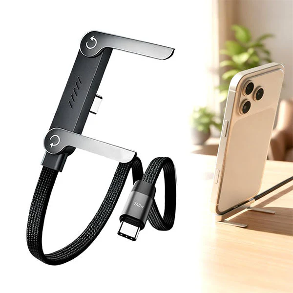 GearWaves USB-C Charging Cable w/ Built-In Phone Stand