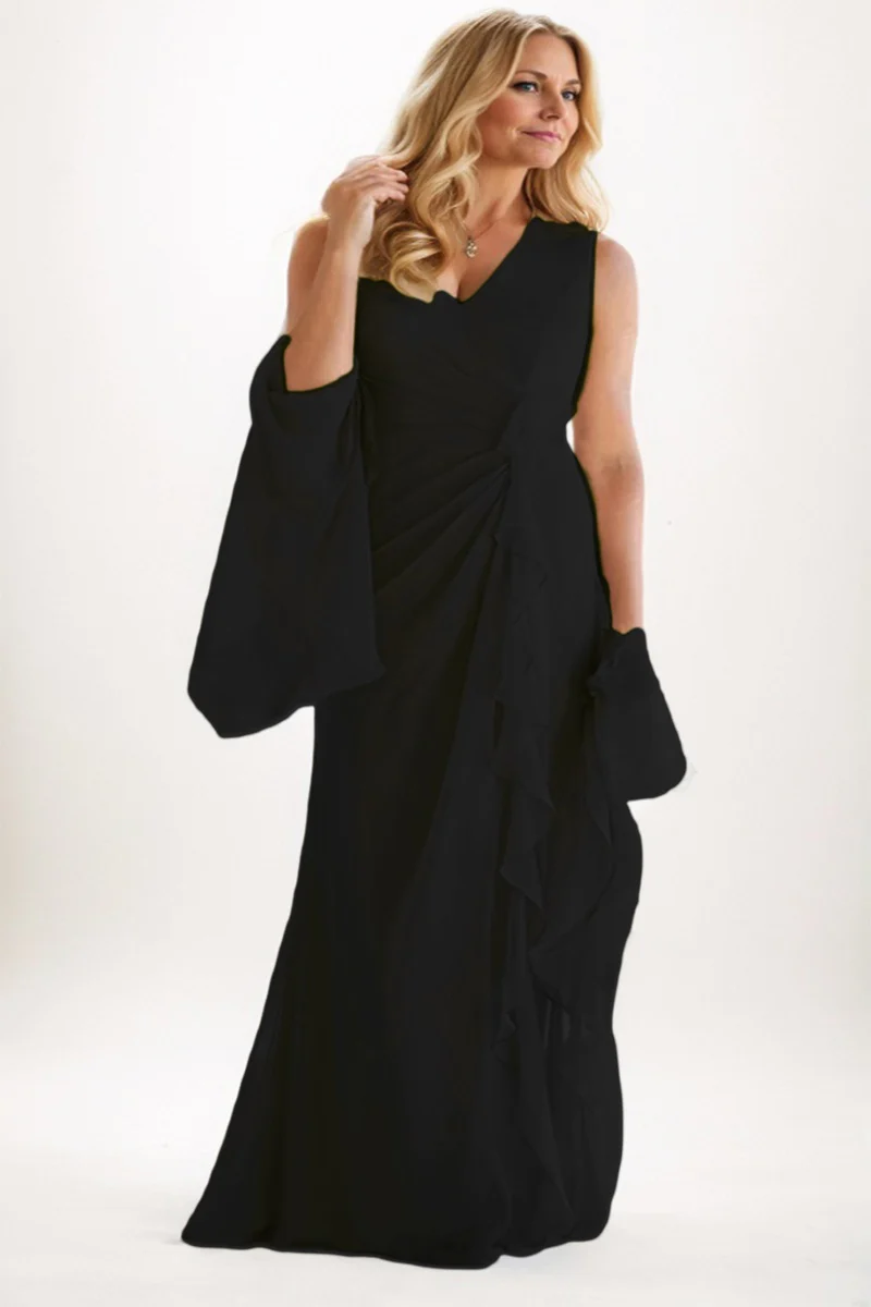 A-Line Maxi Chiffon Mother Dress CM0256