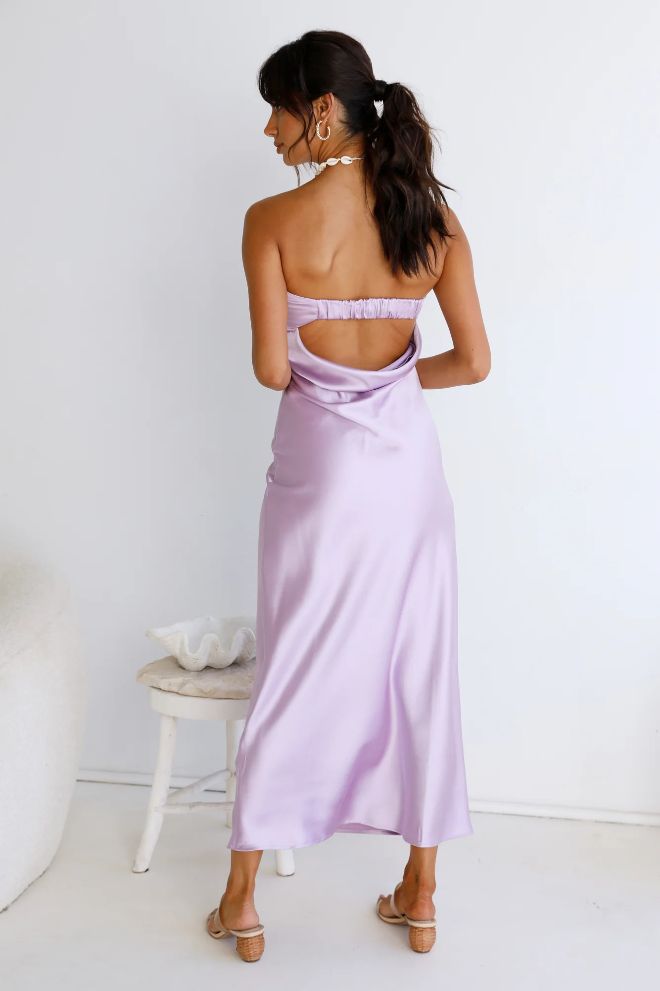 Gleam In Gold Maxi Dress Purple