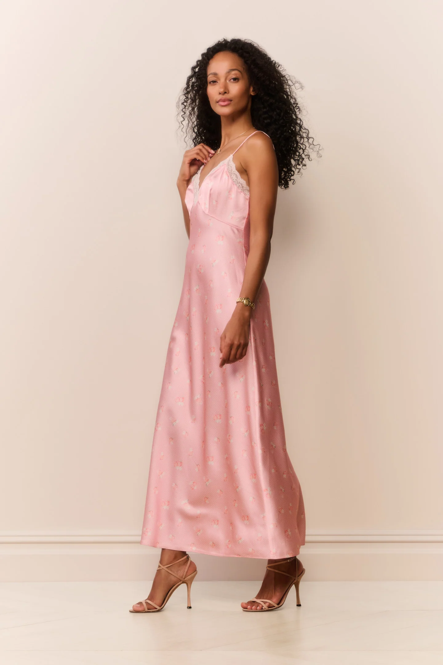 Peach Pom Pom Manuela Maxi Dress