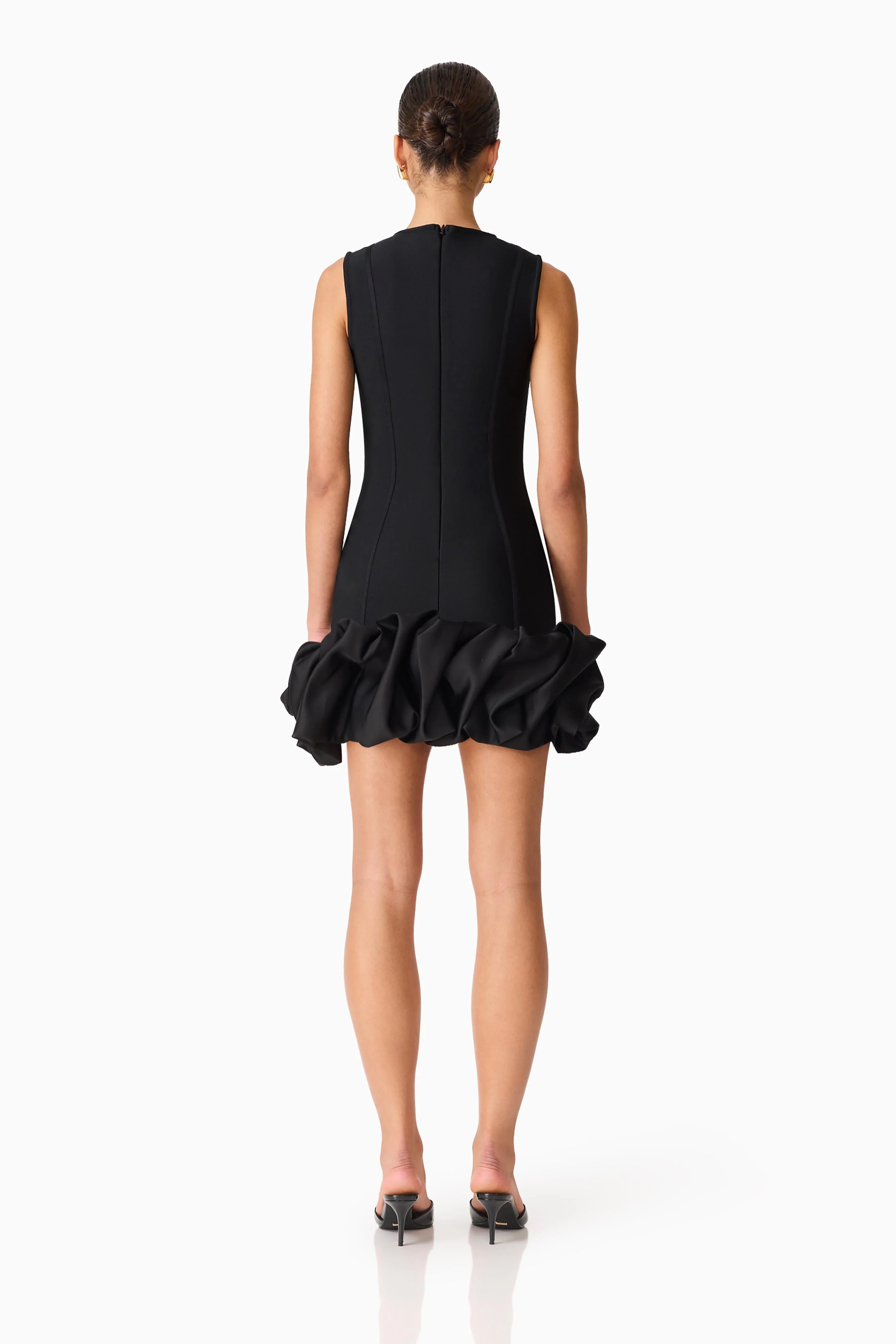 Celia Bubble Mini Dress in Black
