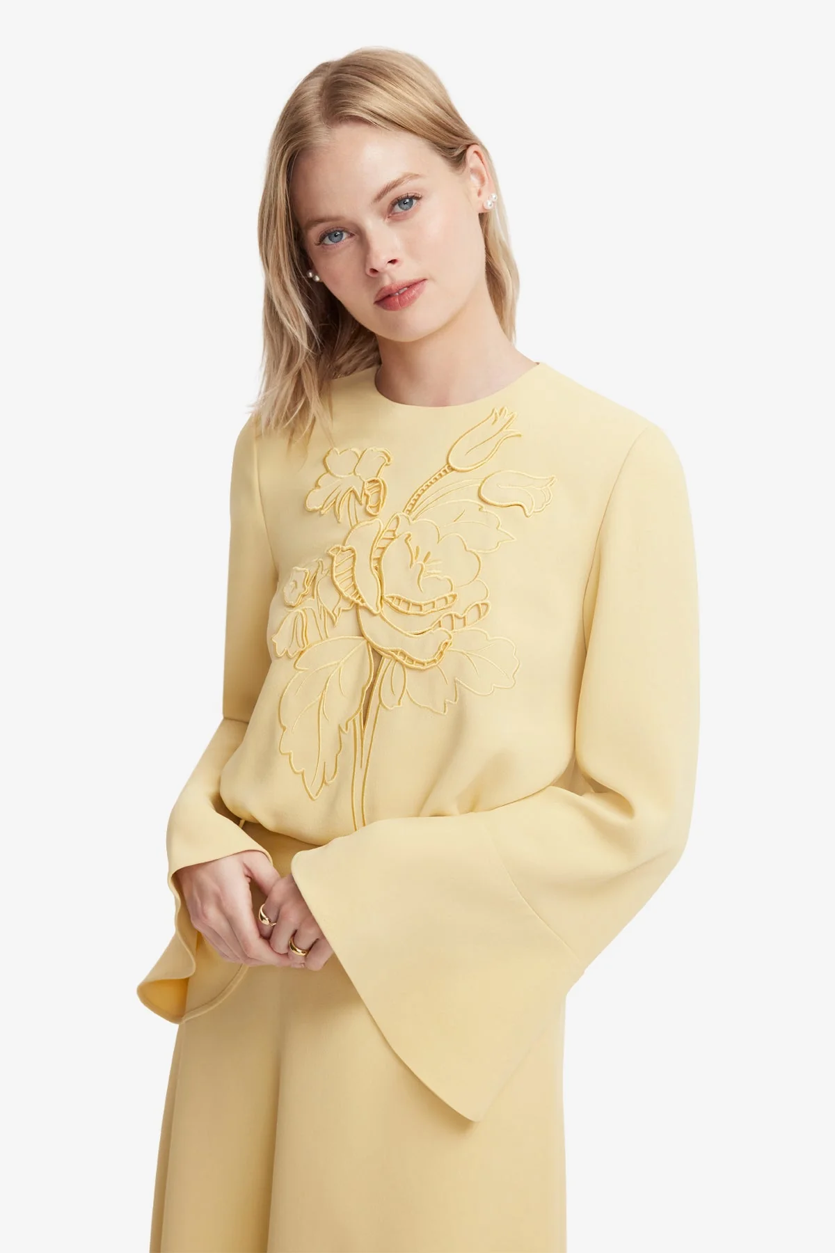 Kinsley Appliqué Maxi Dress - Dusty Yellow