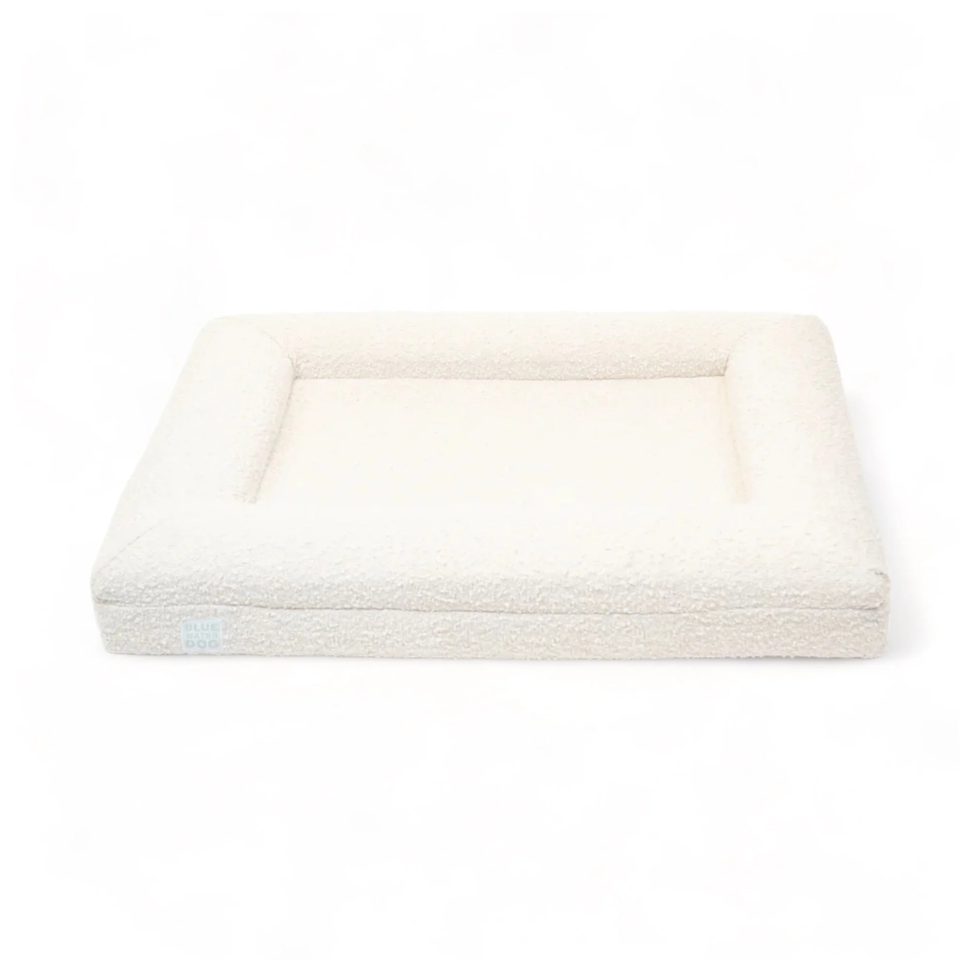 Medium Bouclé Orthopedic Dog Bed (Bolster, Cloud)