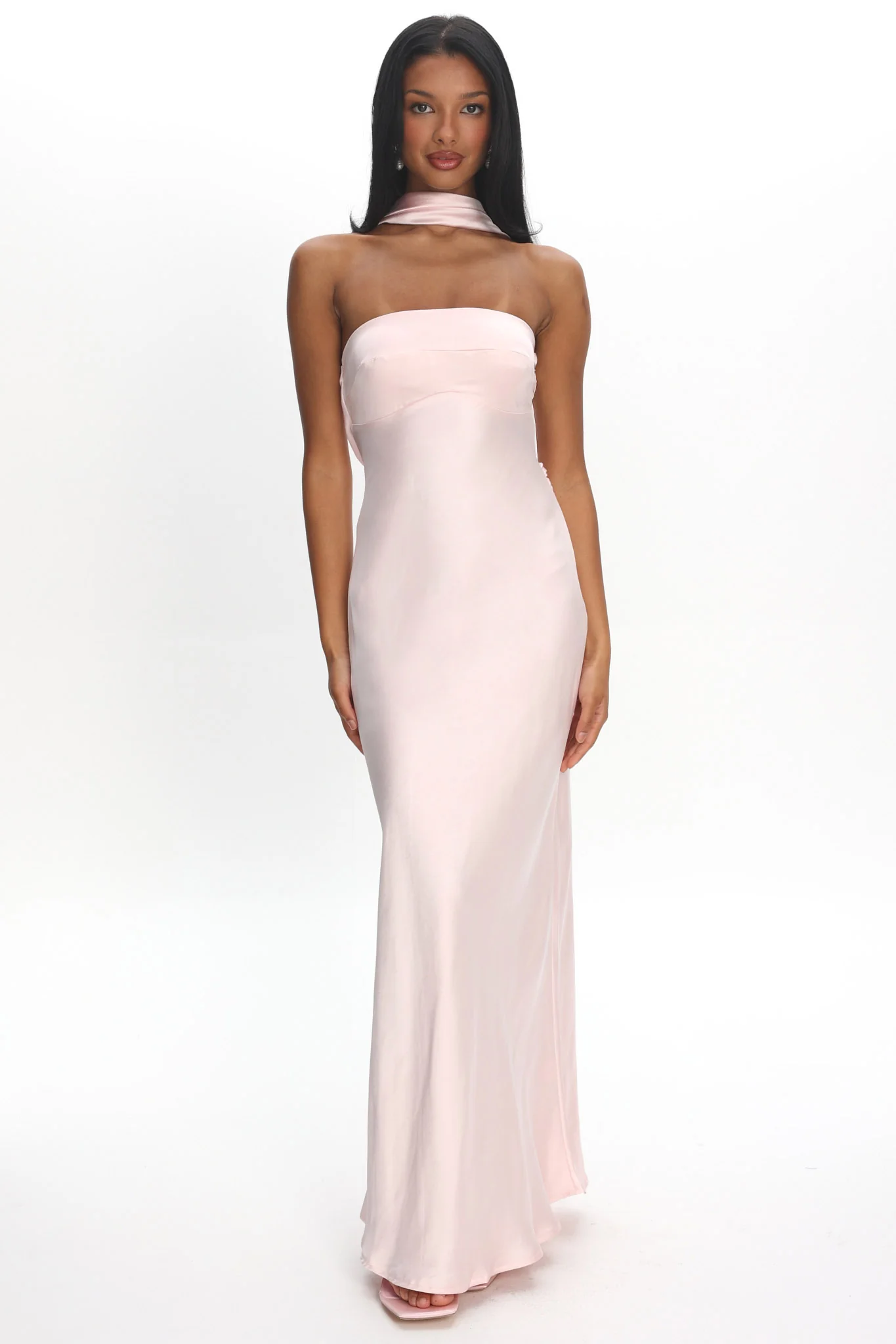 Damsel Reverse Halter Maxi Dress Blush