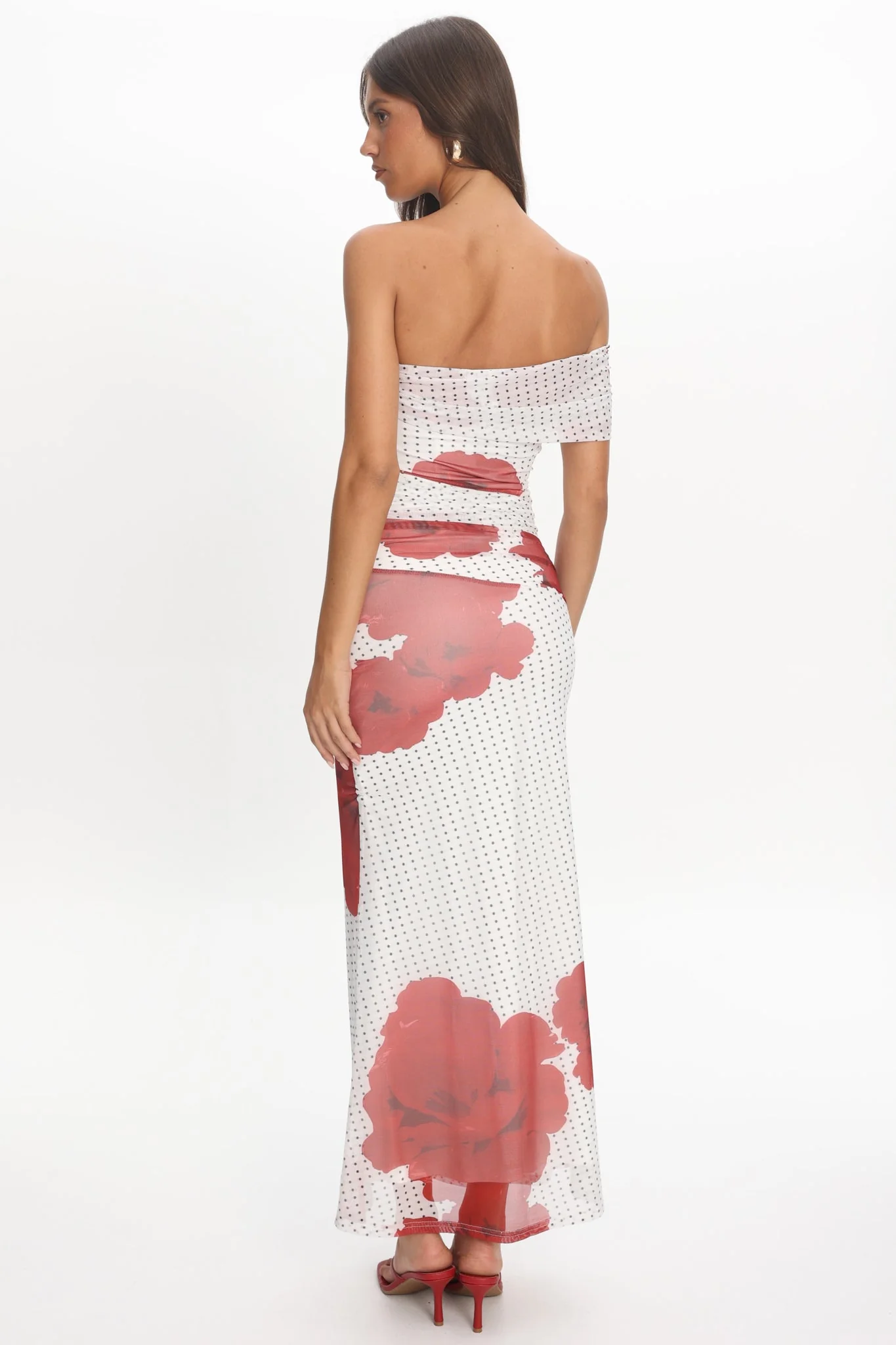 Gala One-Shoulder Maxi Dress Rose White