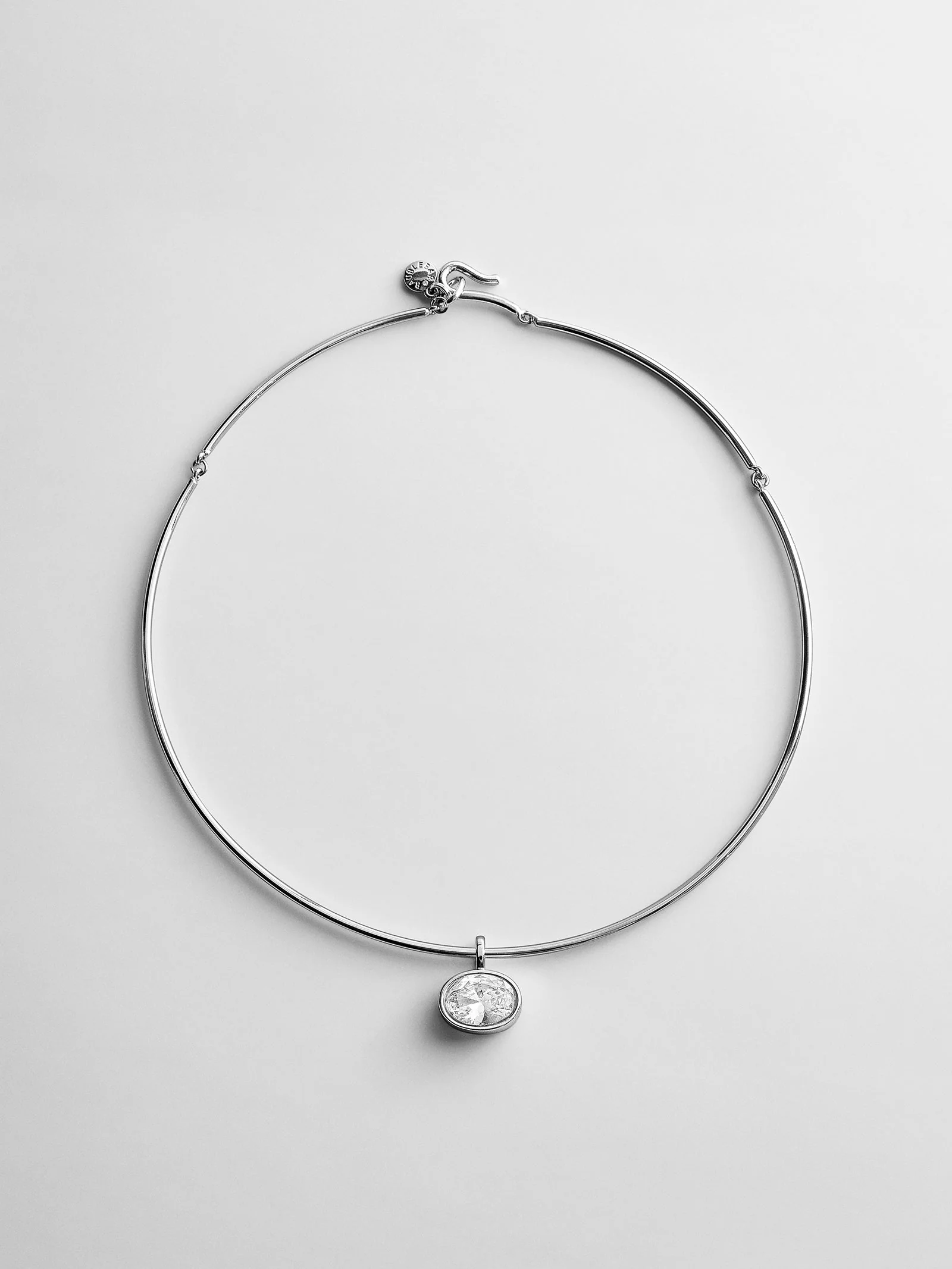 Lexi Crystal Collar Necklace - Silver