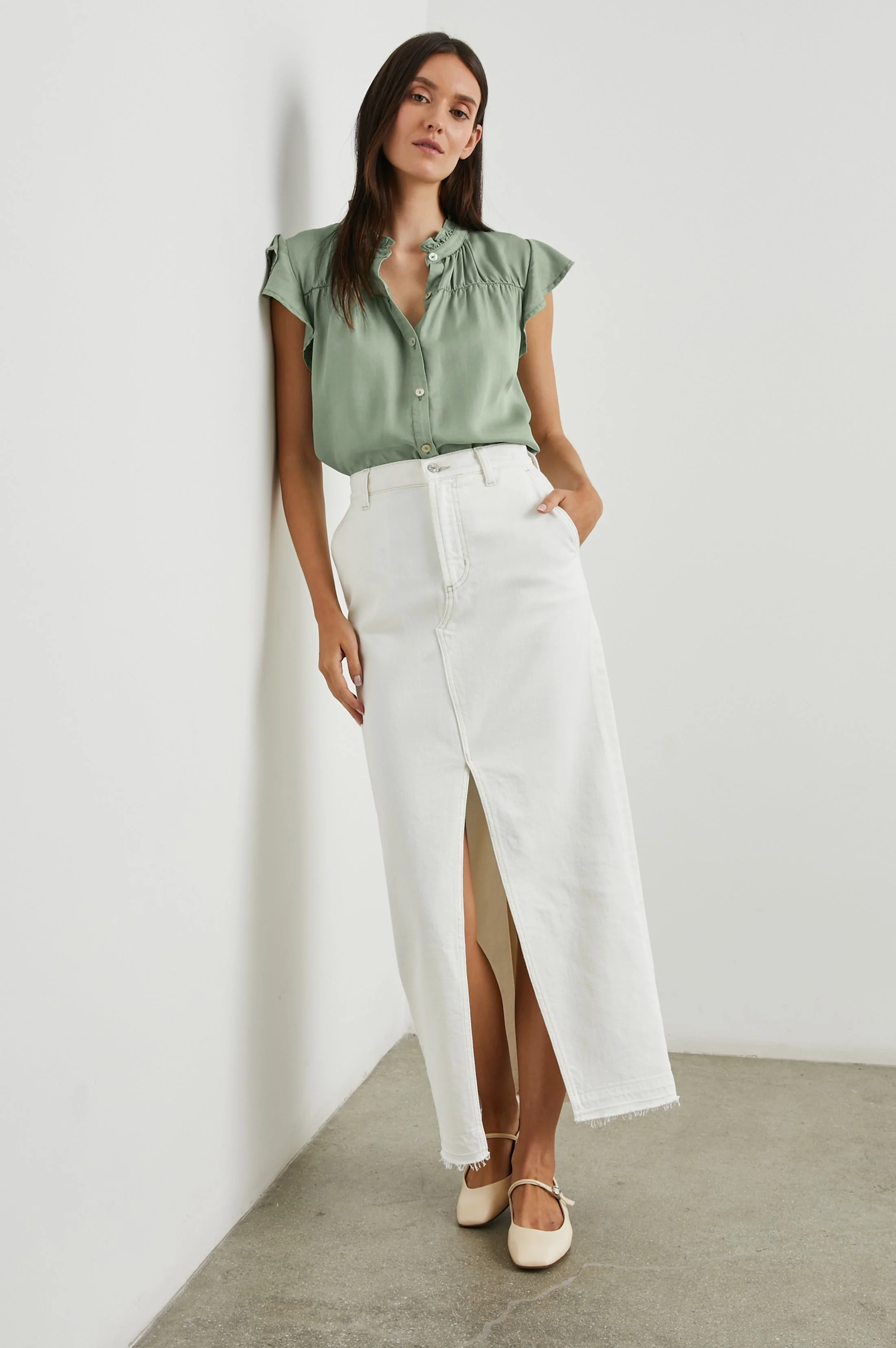 Ruthie Top - Sage Denim