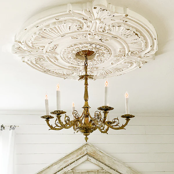 HUGE Distressed Baroque Ceiling Medallion