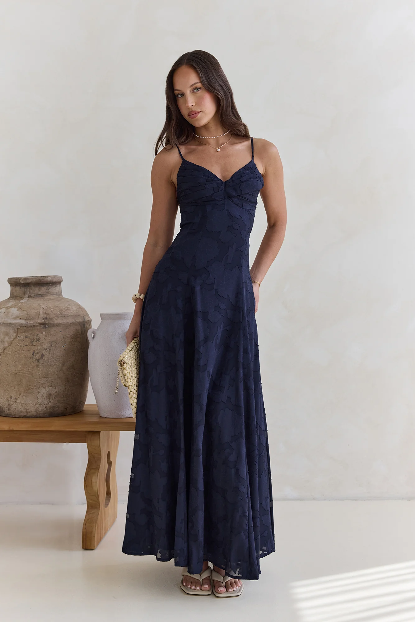 Lost In The Skies Maxi Dress Navy - luluinthesky