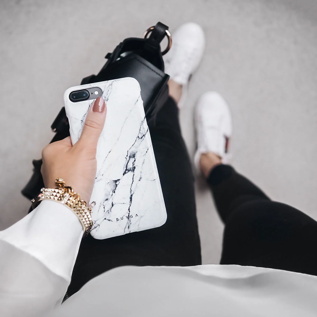 Satin White - Marble iPhone 11 Pro ケース