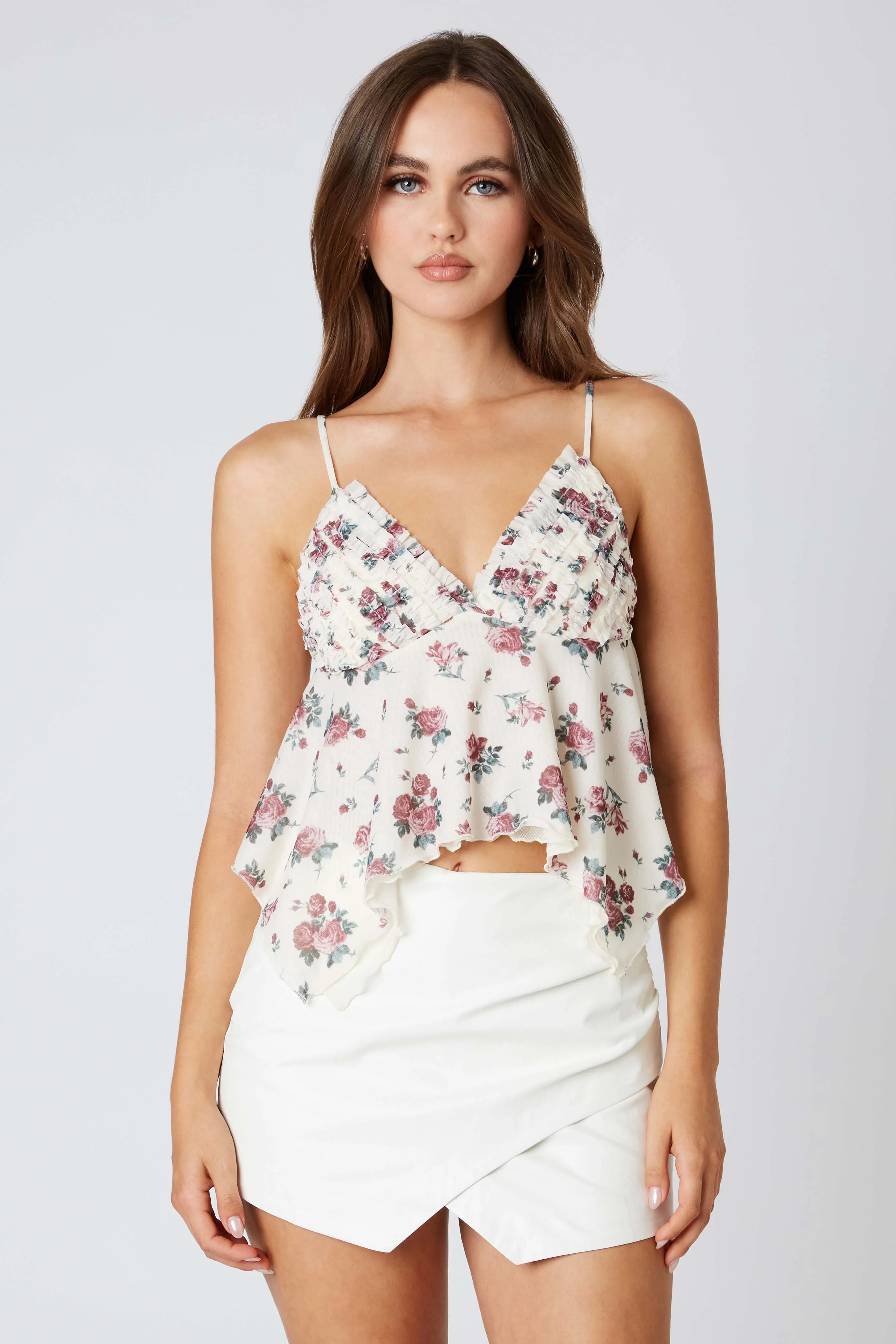 Floral Asymmetrical Hem Top