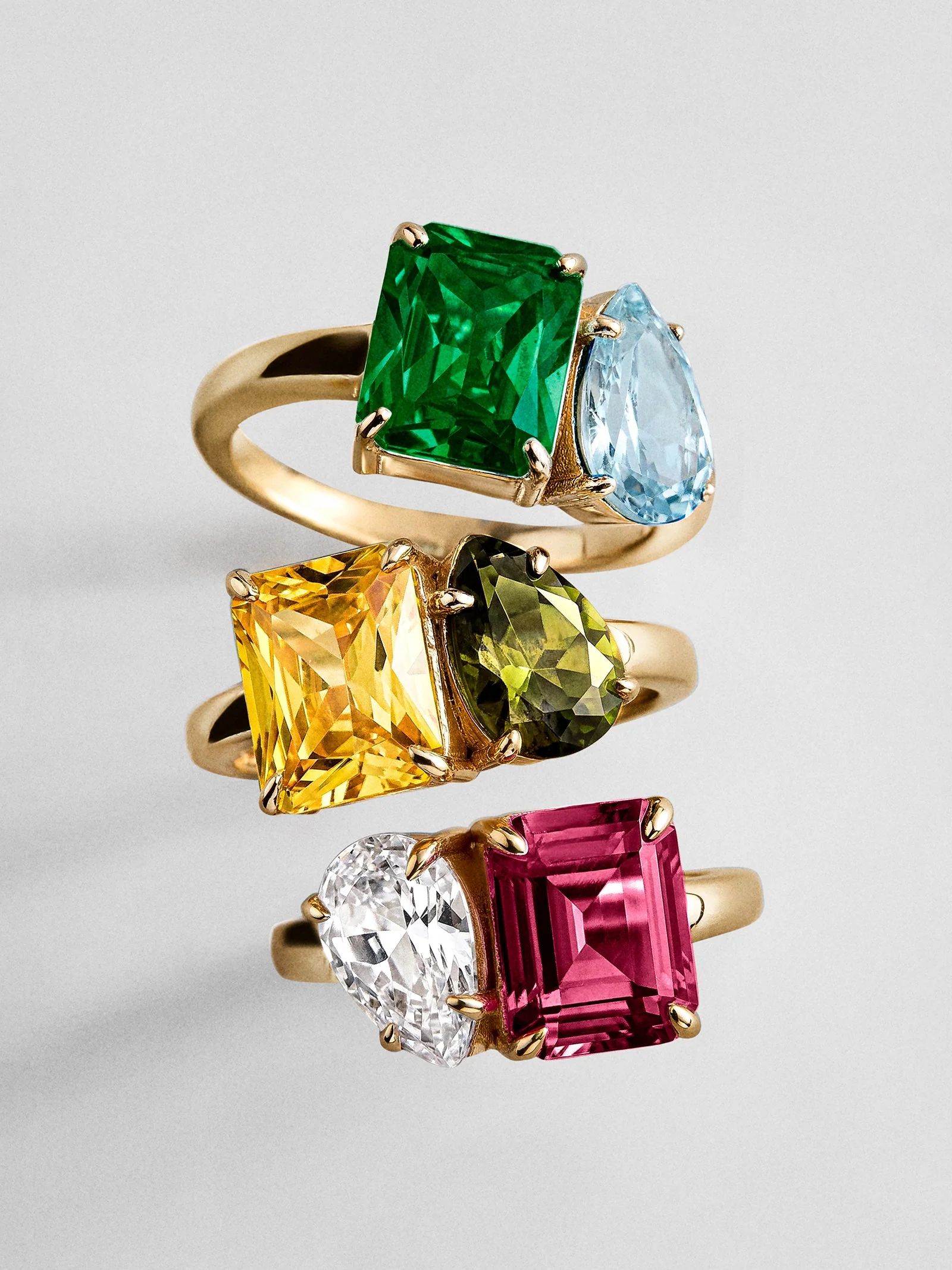 Toi et Moi Custom Birthstone Ring - Gold 7