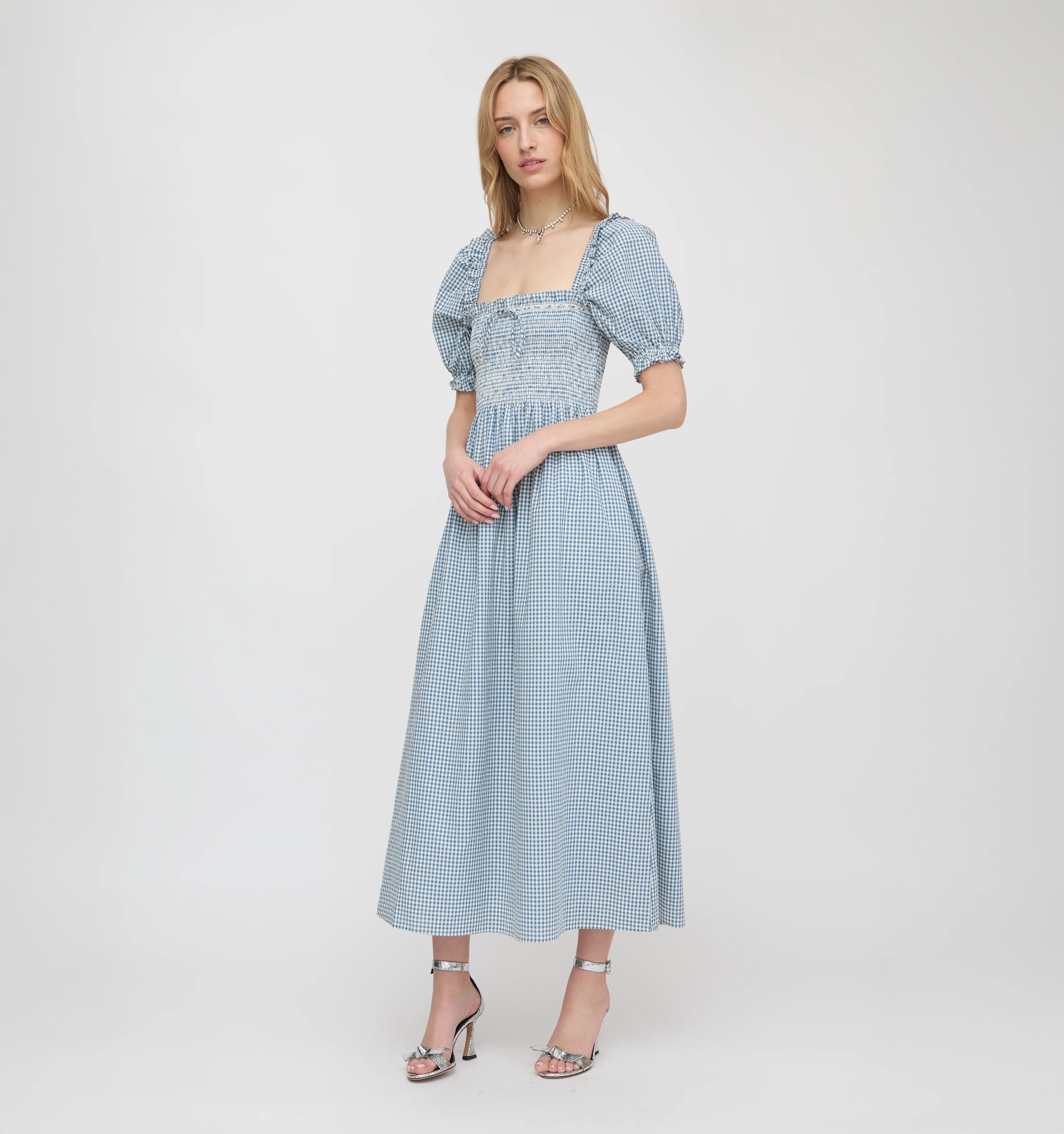 The Scarlett Nap Dress - Lagoon Gingham